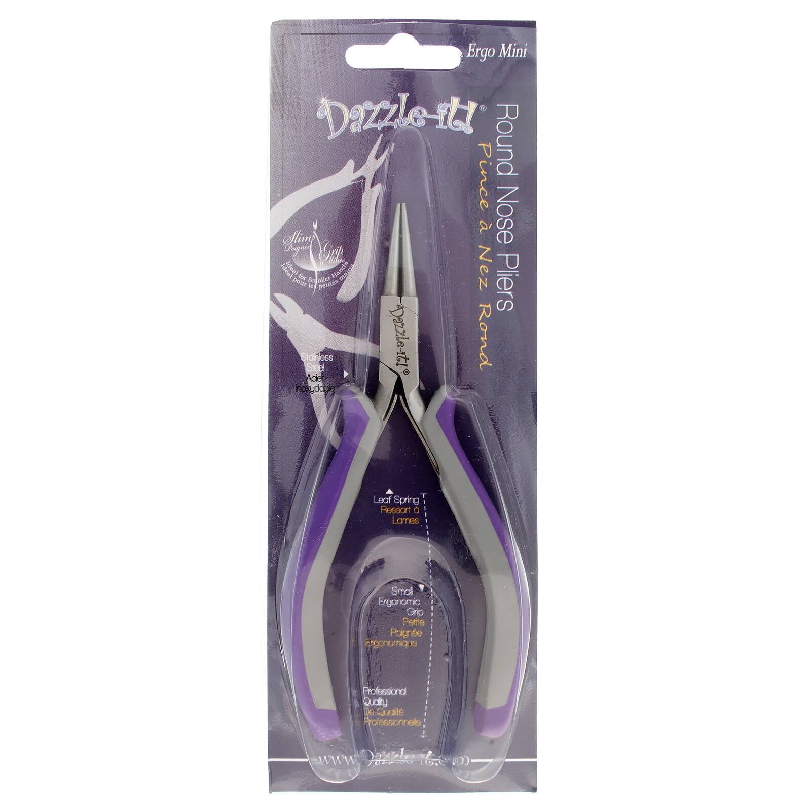 John Bead Ergo Minis 5" Multi Purpose Round Nose Stainless Steel Jewelry Pliers