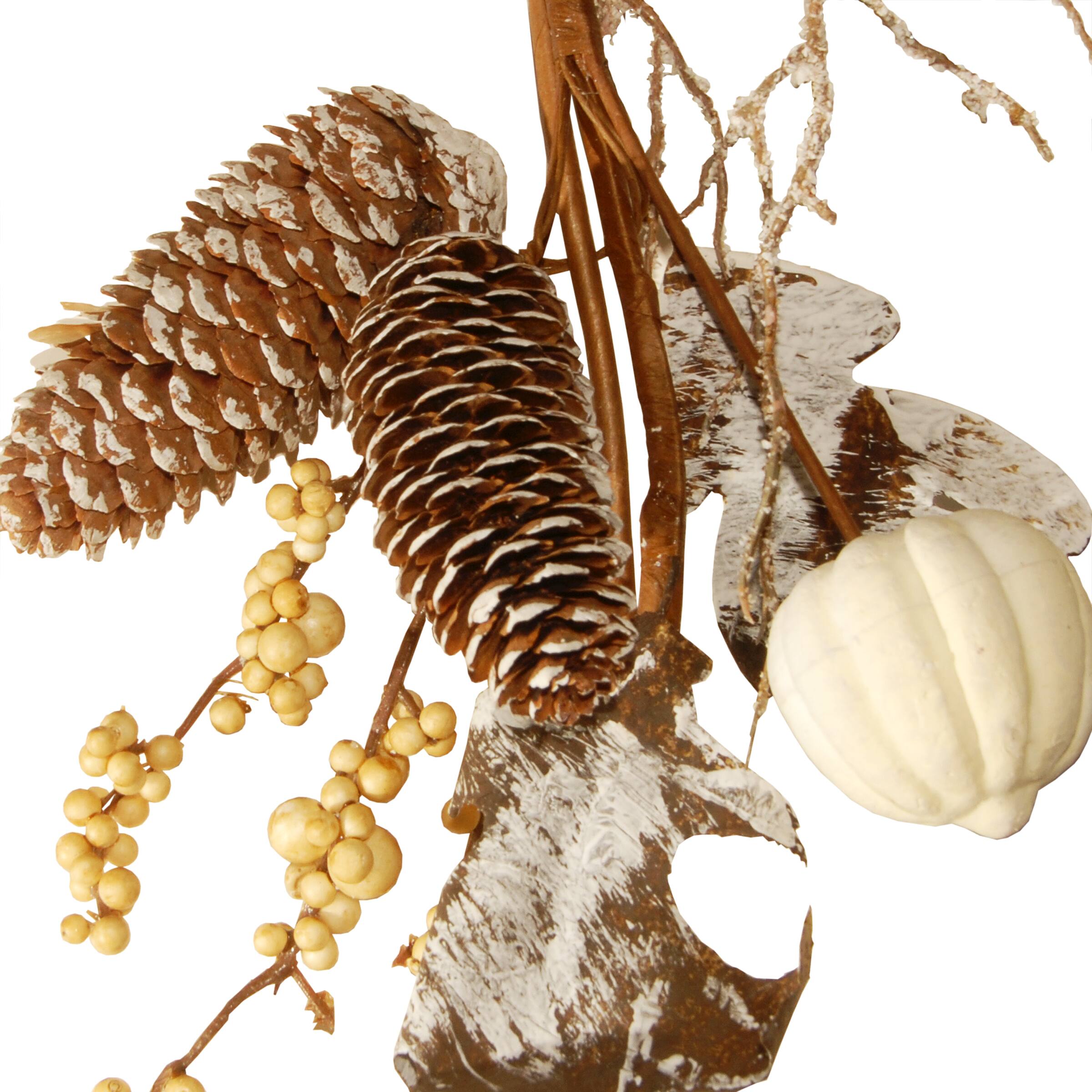 6ft. White Pumpkin and Pinecone Garland