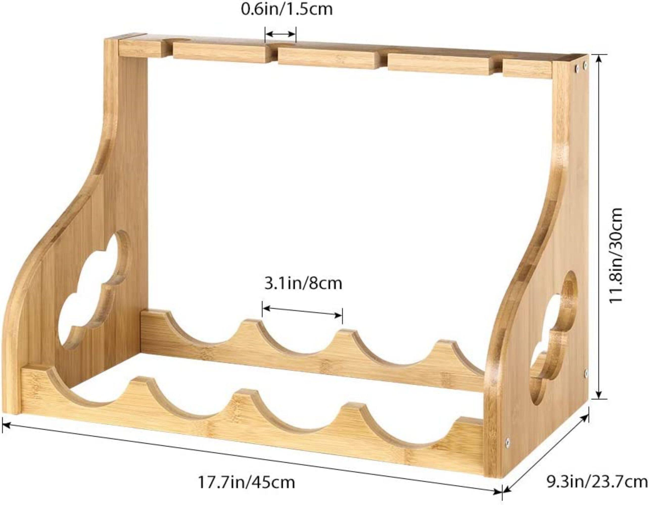 Light Brown Wall-Mounted Wood Wine Rack