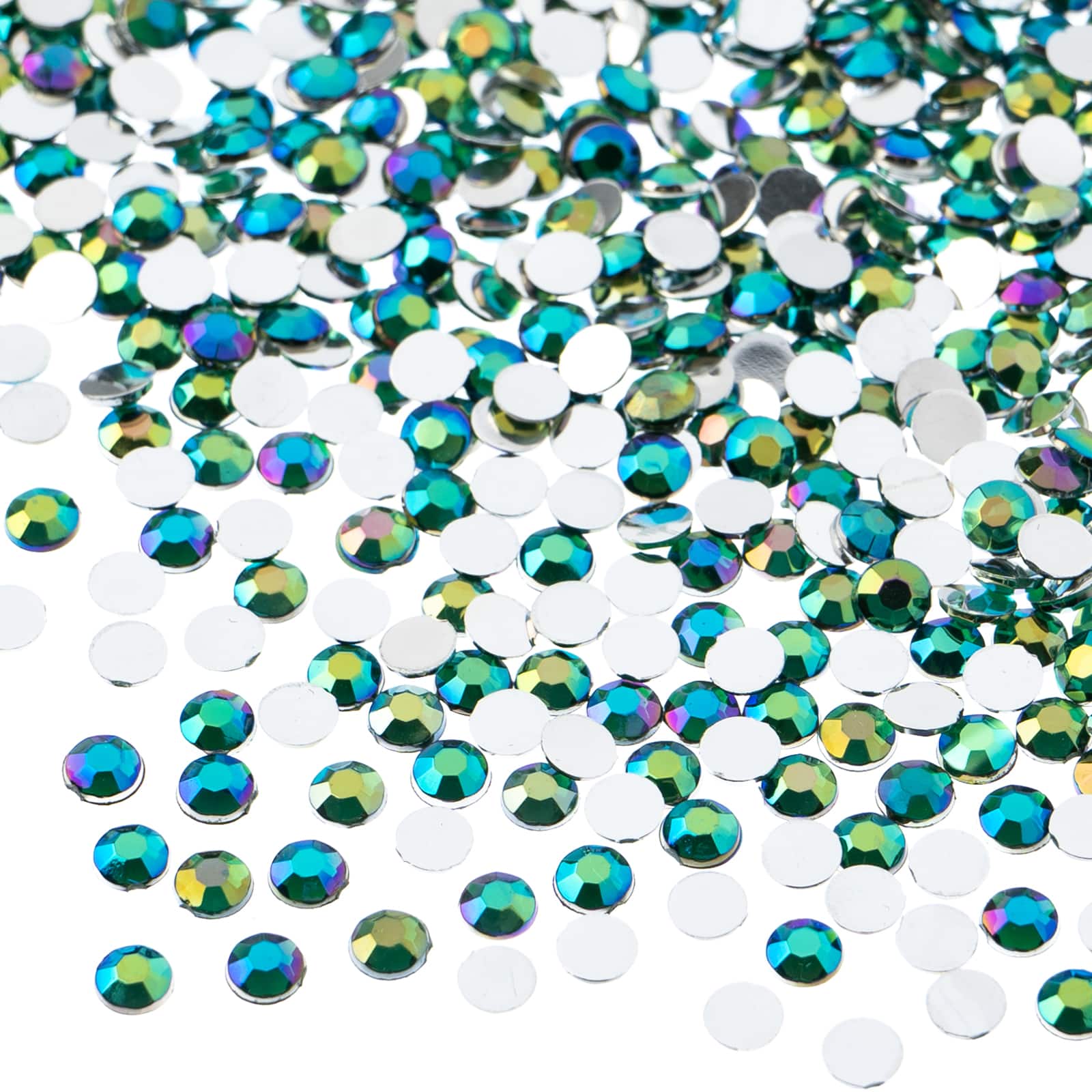 John Bead Acrylic Round Flat Back Rhinestones, 4mm