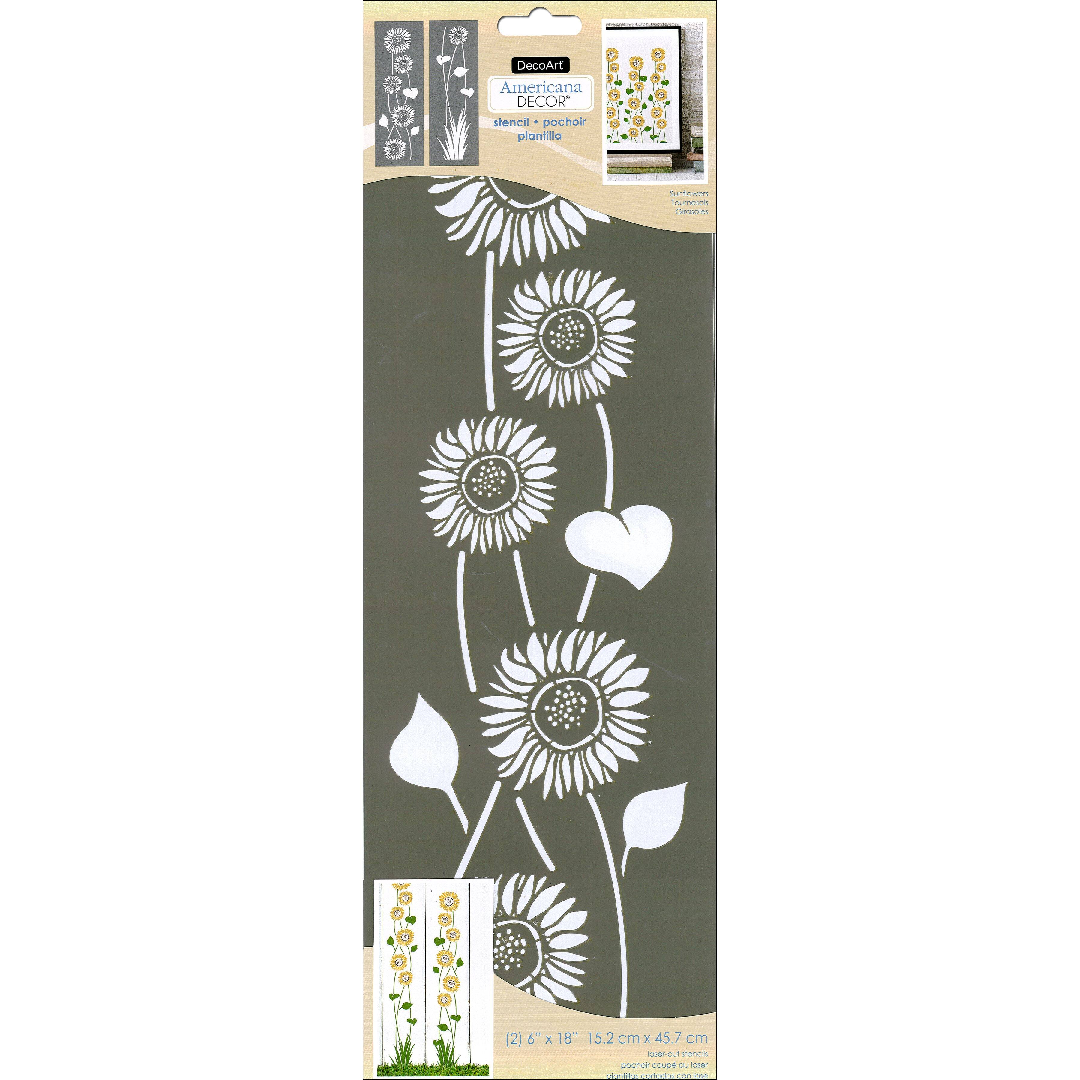 DecoArt Americana Decor 2ct. Sunflowers Stencils, 6 x 18 By Deco Art