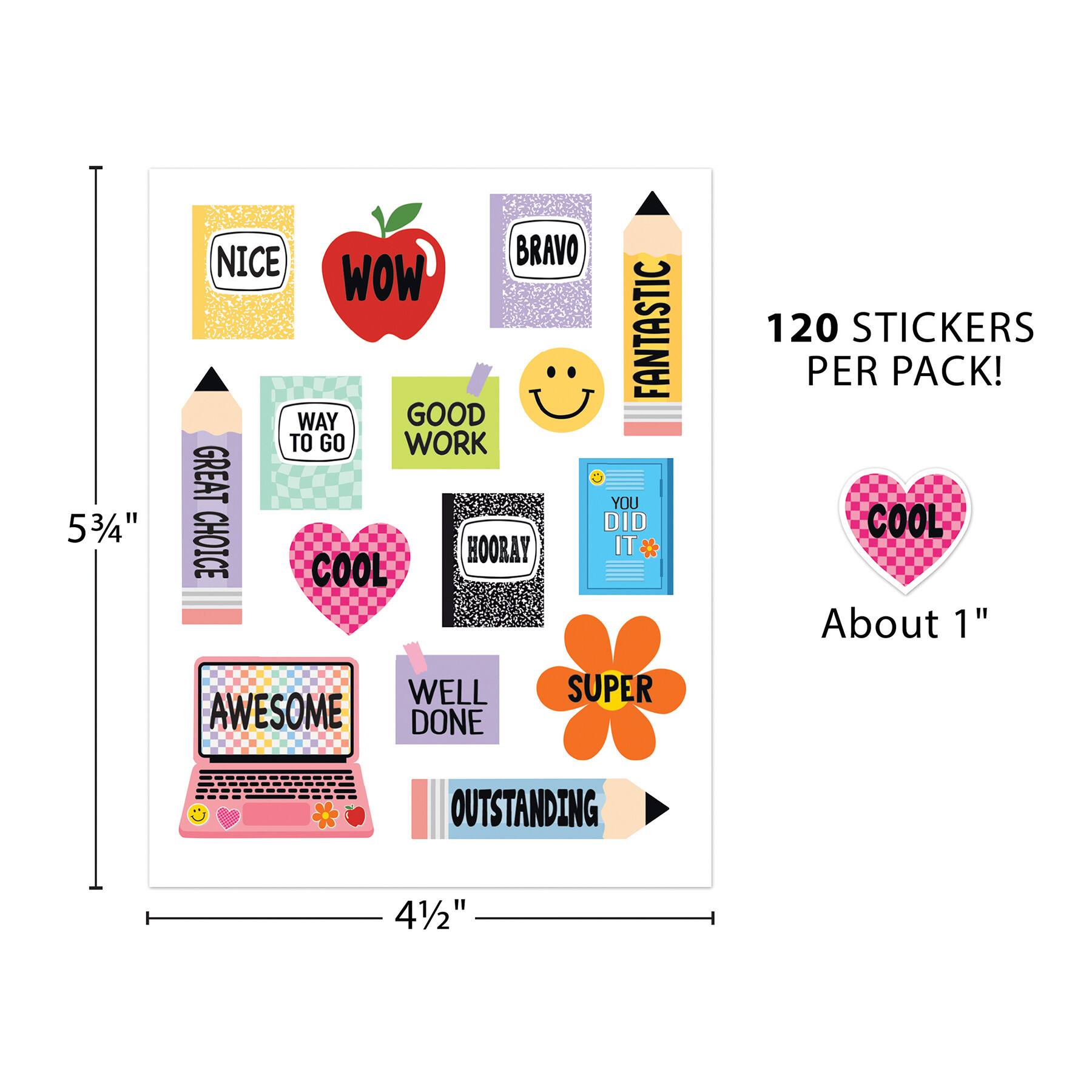 Teacher Created Resources® Cool for School Stickers, 12 Packs of 90 each