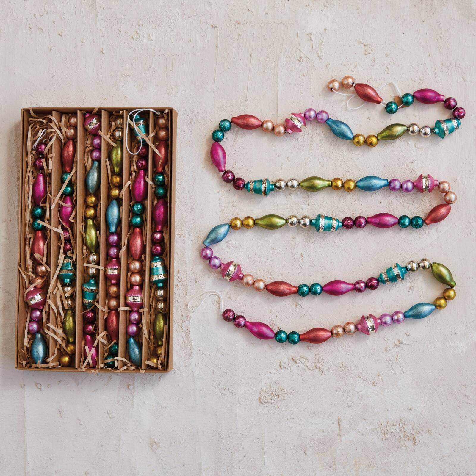 Hello Honey&#xAE; 6ft. Multicolor Glass Bead Garland in Kraft Box