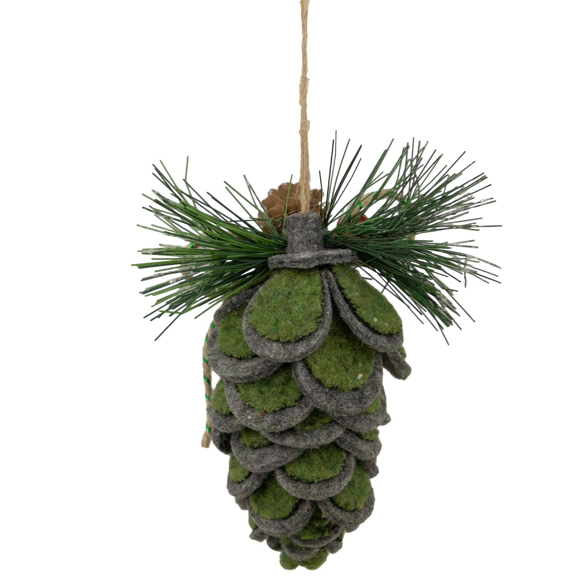 6&#x22; Pinecone Fabric Christmas Ornament