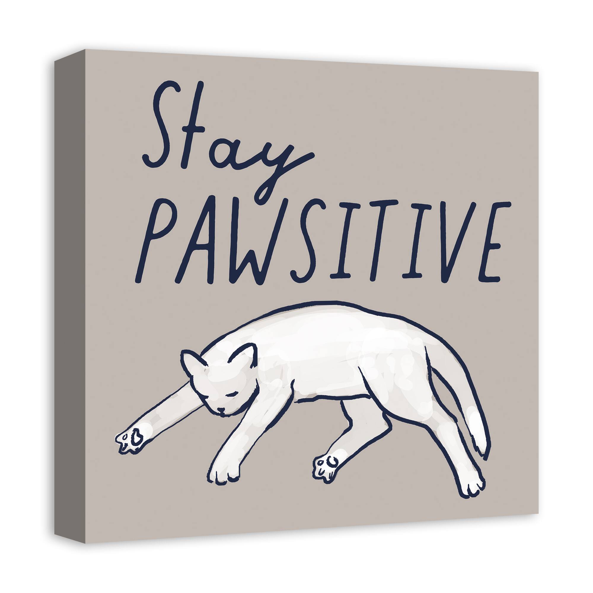 Stay Pawsitive Canvas Wall Art