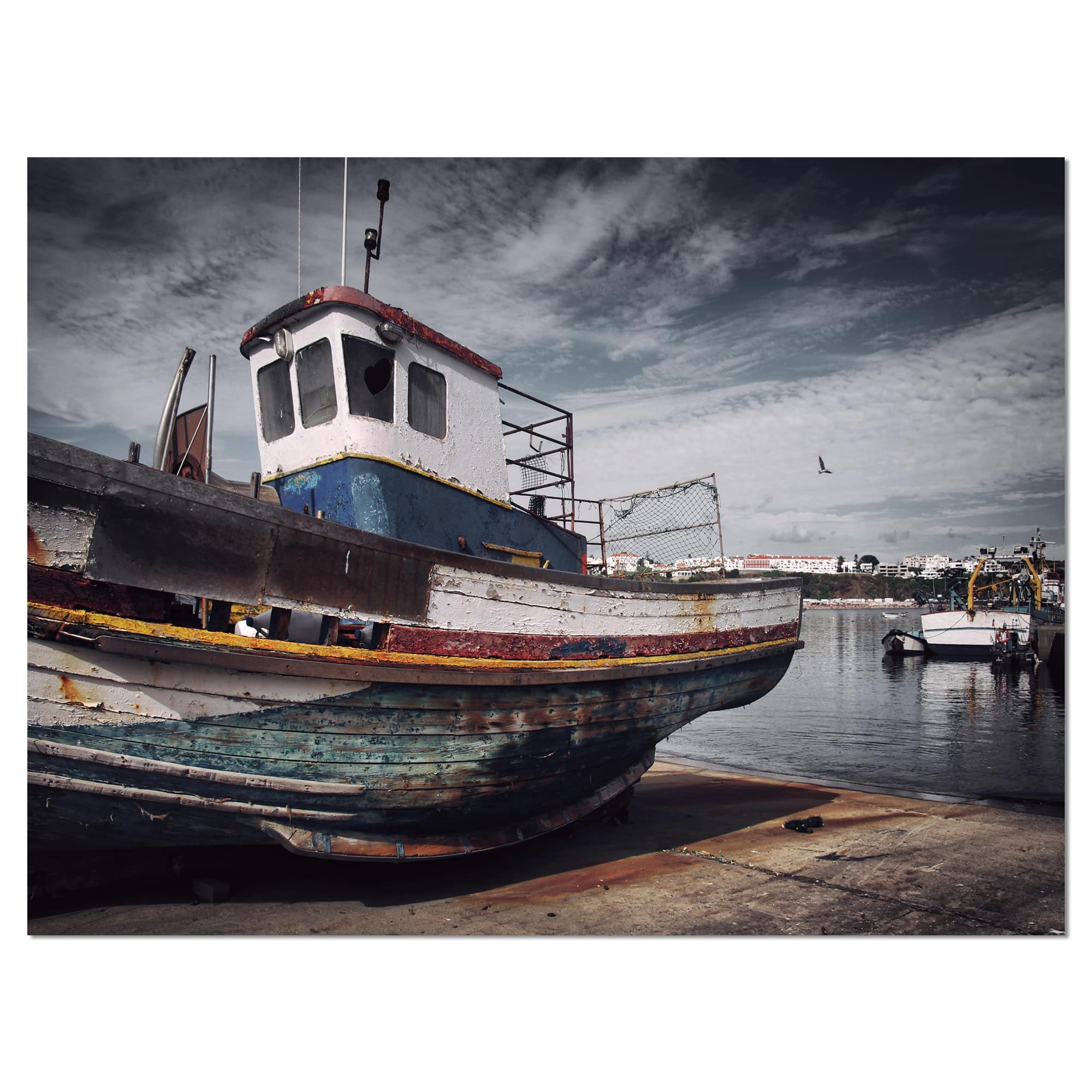 Designart - Old Fishing Boat - Boat Canvas Art Print