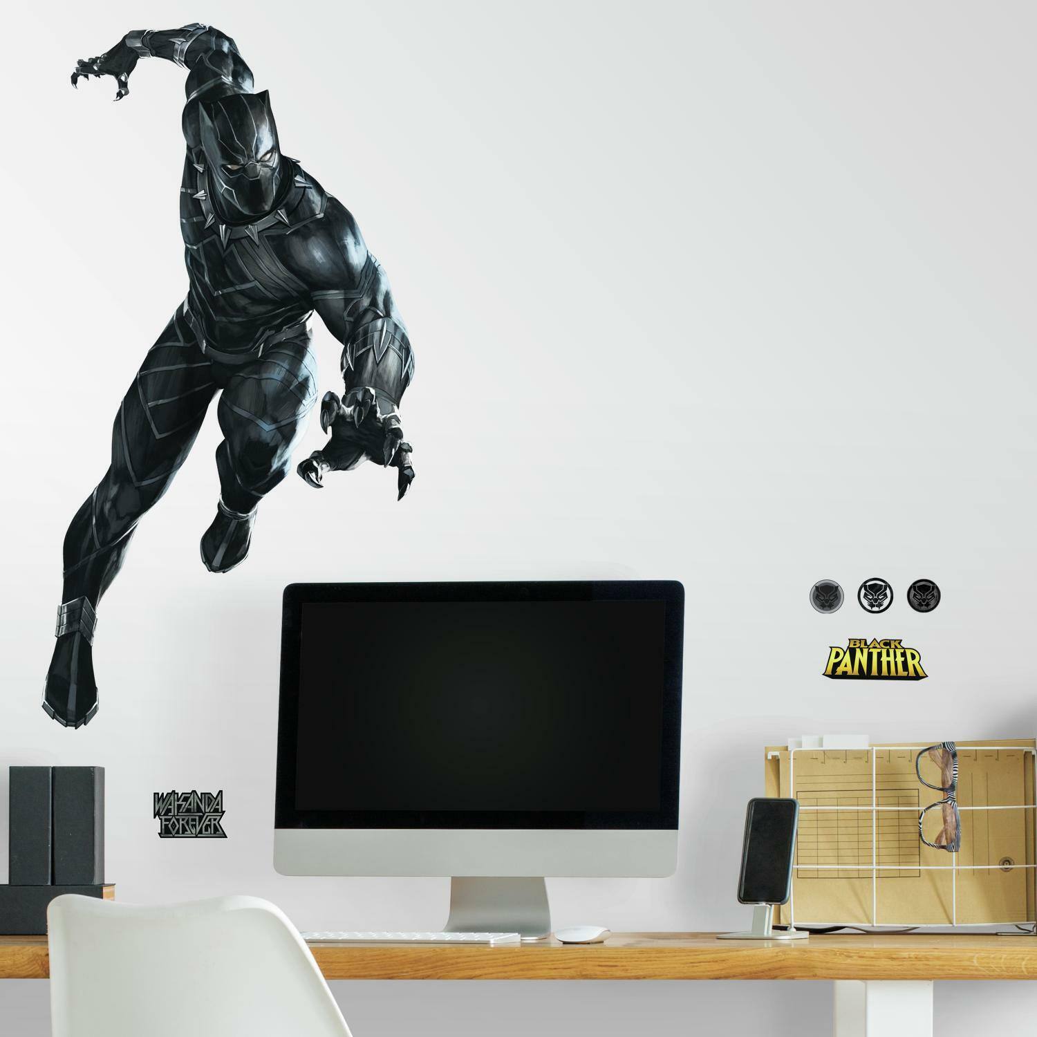 RoomMates Black Panther Peel &#x26; Stick Giant Wall Decals