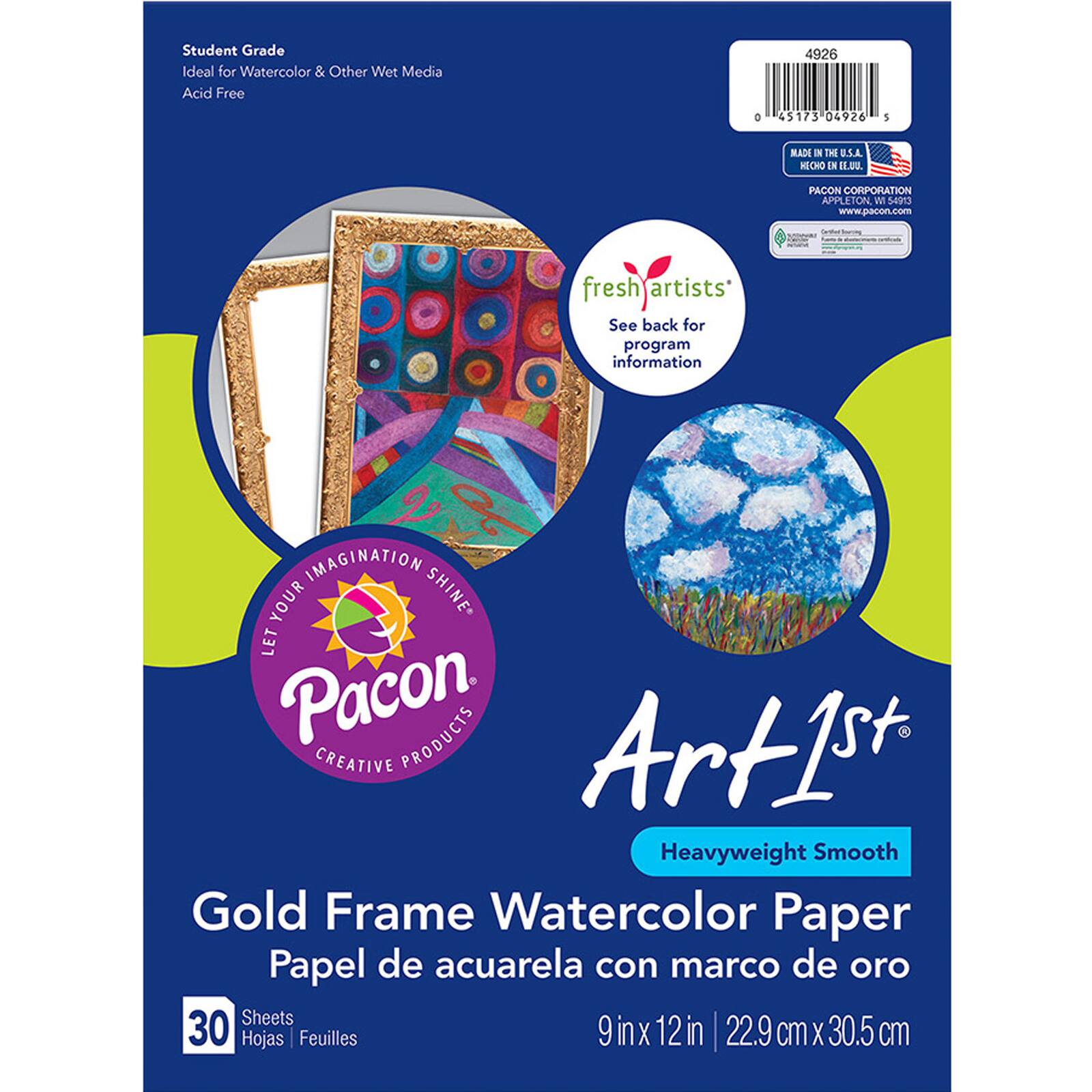UCreate&#xAE; 9&#x22; x 12&#x22; Gold Frame Watercolor Paper, 3ct.