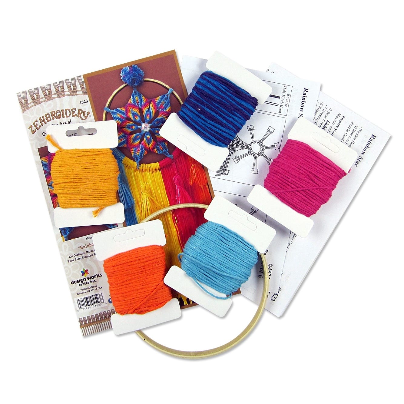Zenbroidery&#x2122; Rainbow Star Macrame Wall Hanging Kit