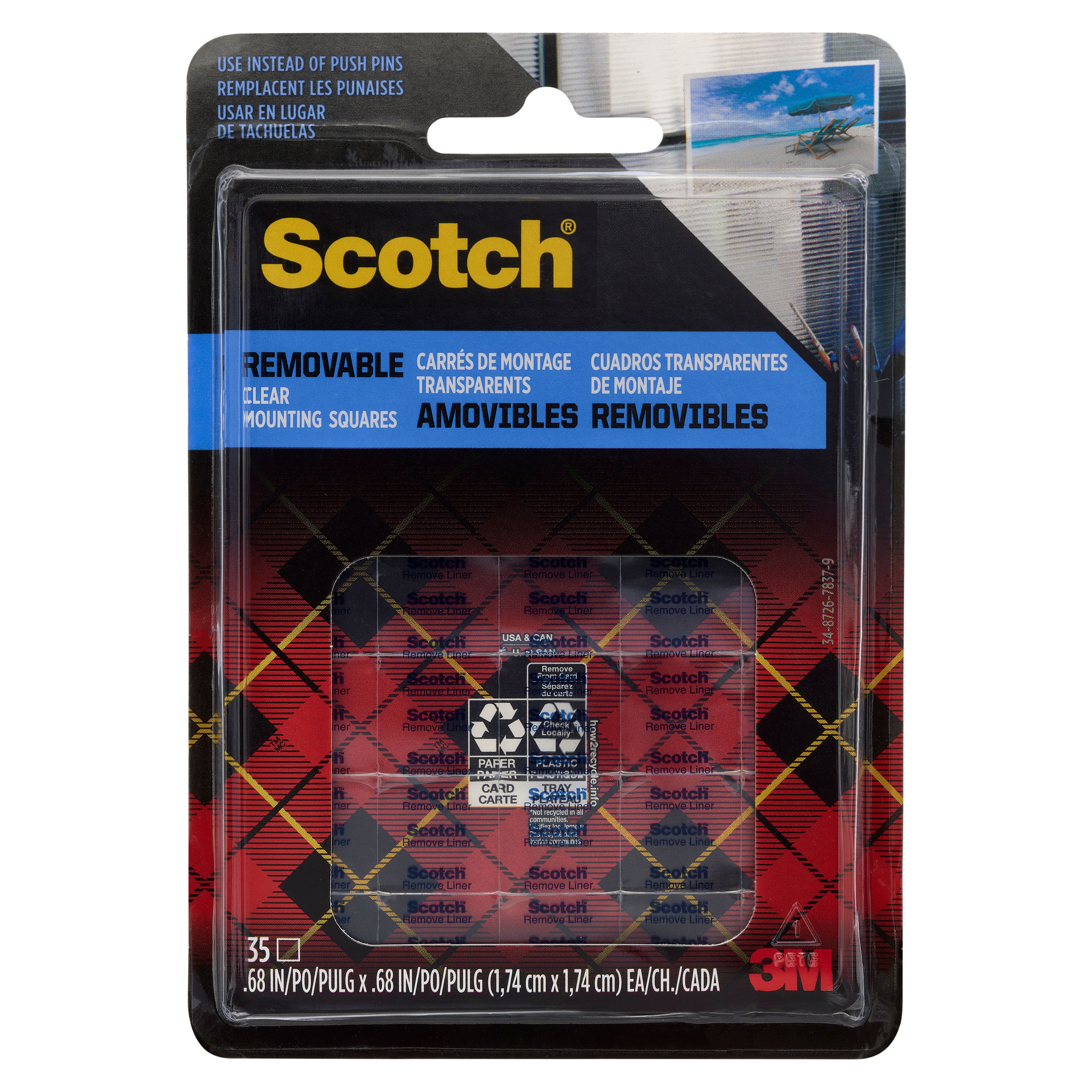 12 Packs: 35 ct. (420 total) Scotch&#xAE; Clear Removable Mounting Squares