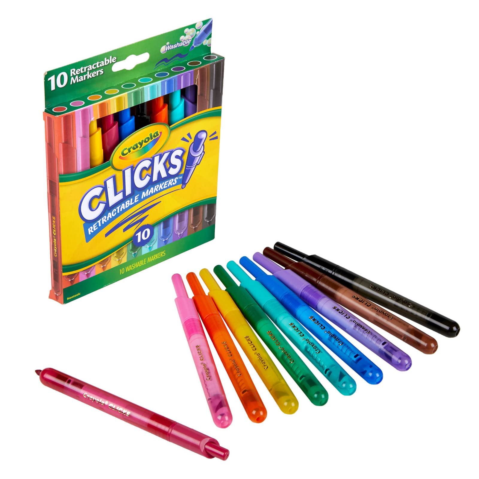 Crayola Fabric Markers,  Assorted Colors - 10 count