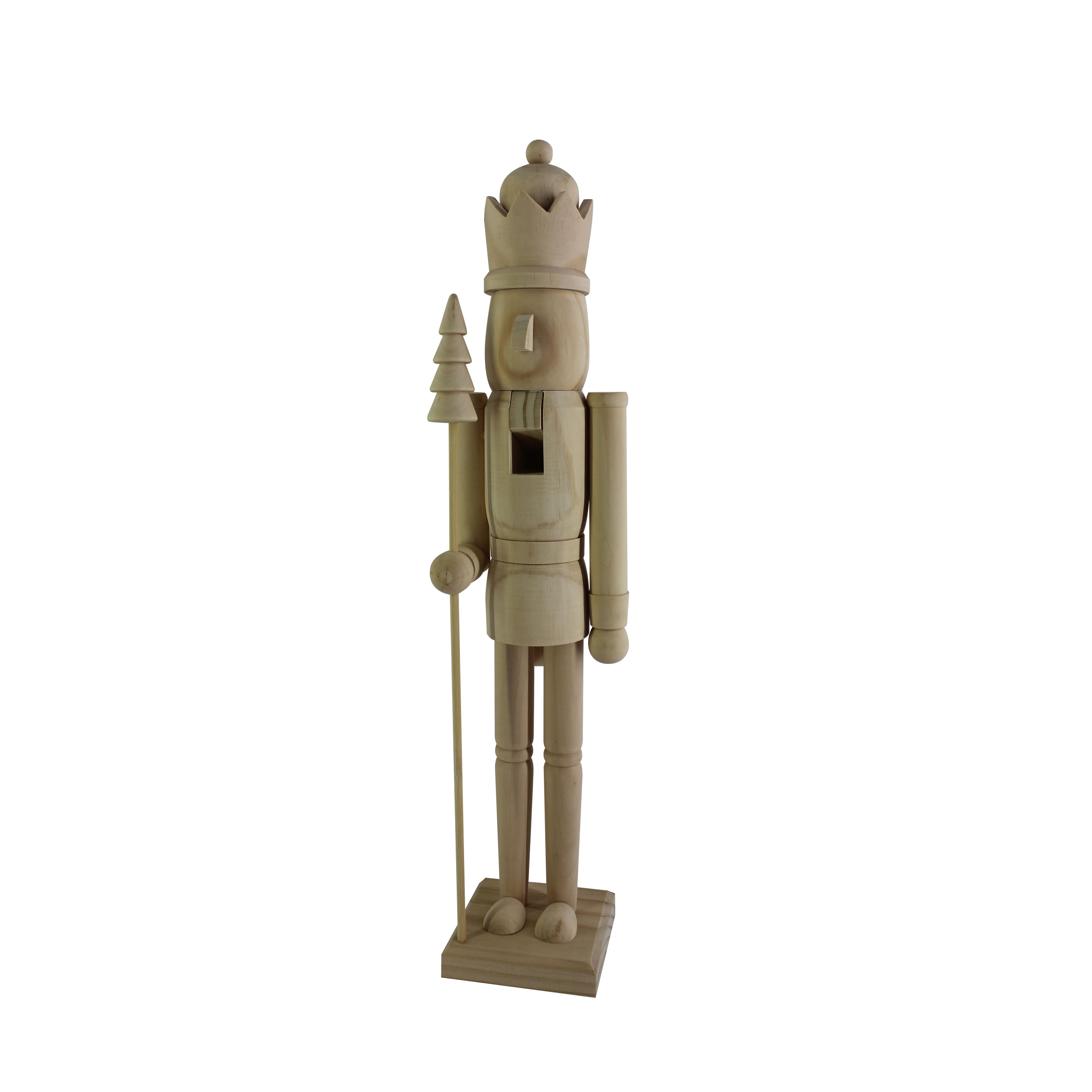 24&#x22; King with Tree DIY Pinewood Nutcracker by Make Market&#xAE;