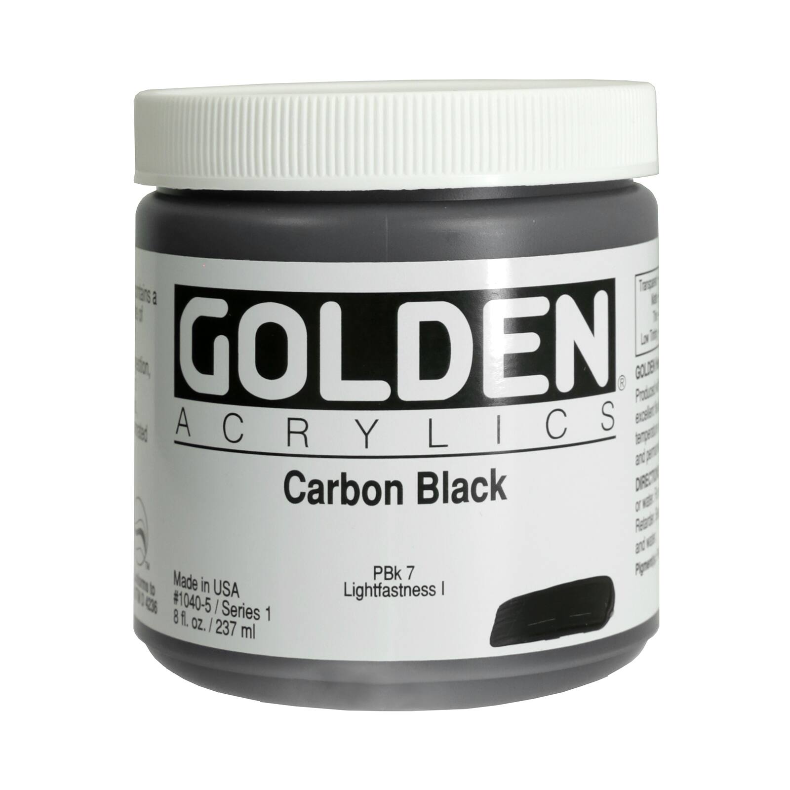 Golden Heavy Body Acrylic Paint, 8 oz in Carbon Black