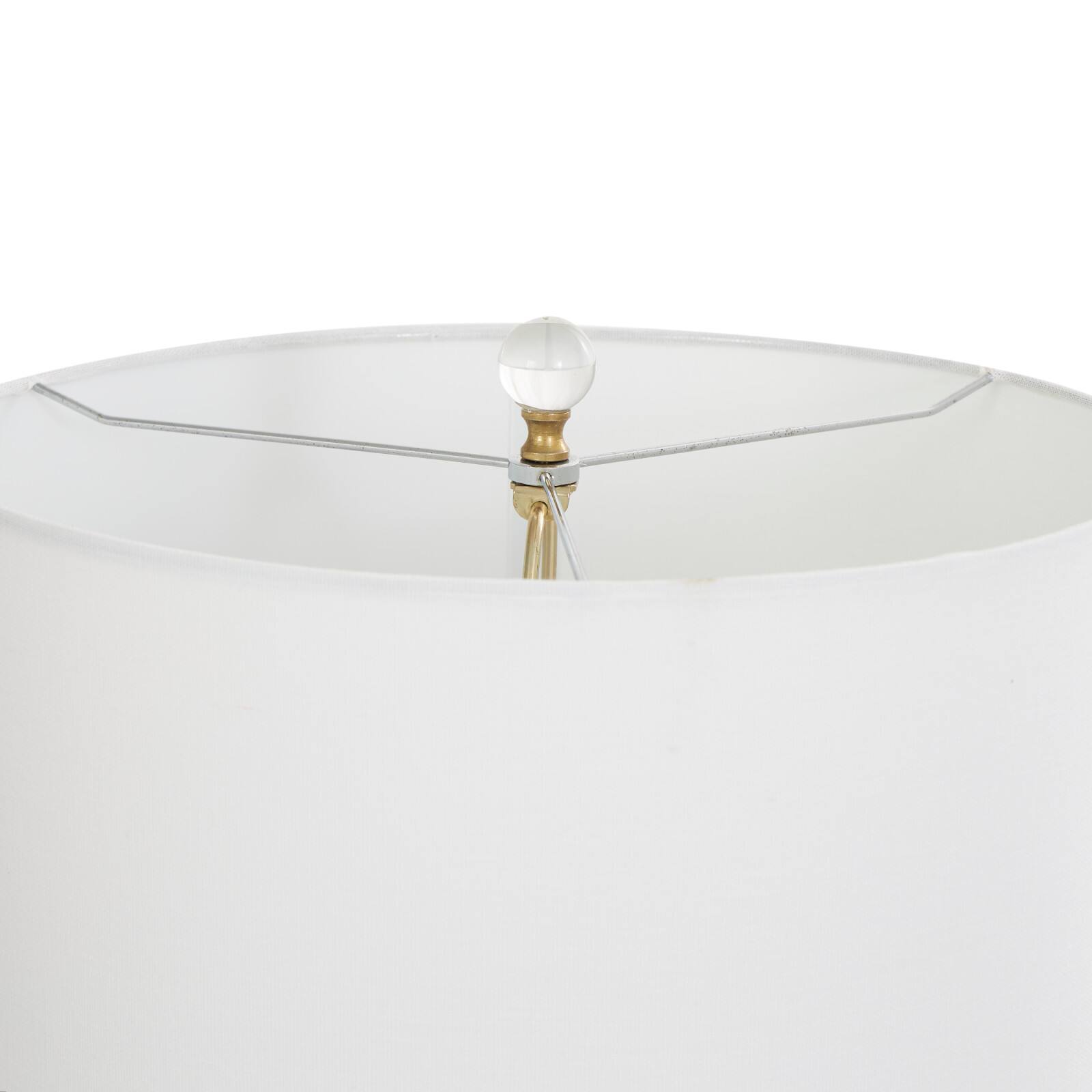 2ft. Gold Metal Abstract Overlapping Ring Accent Lamp with Elevated Square Glass Base