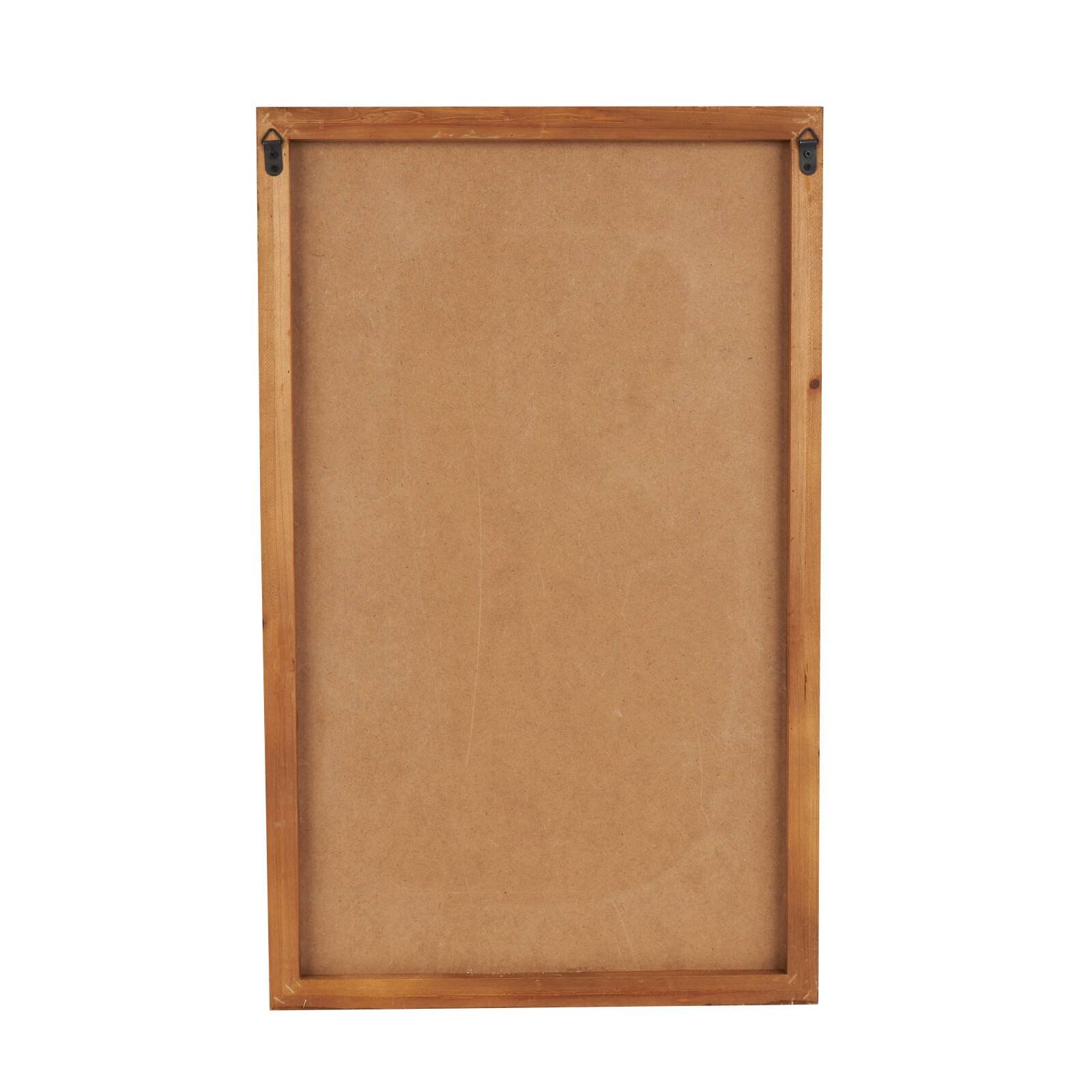 White Dimensional Geometric Wall Décor with Brown Frame