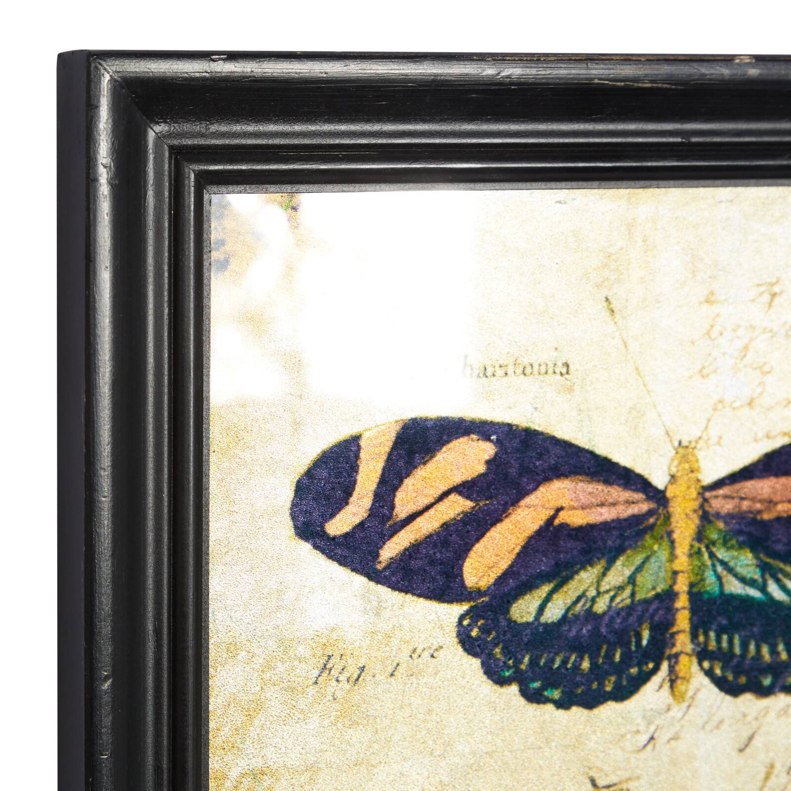 Set of 2 Multi Colored Metal Vintage Butterfly Wall Art, 11" x 36"