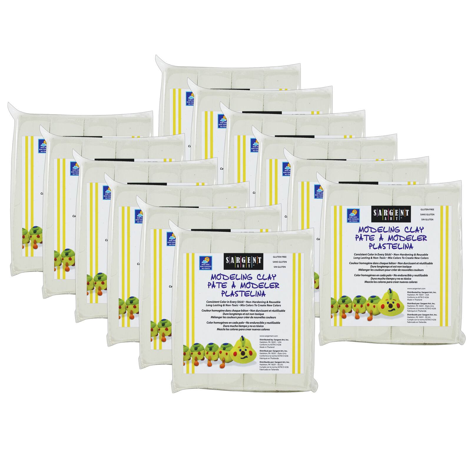 Sargent Art® 1lb. Cream NonHardening Modeling Clay, 12ct. Michaels