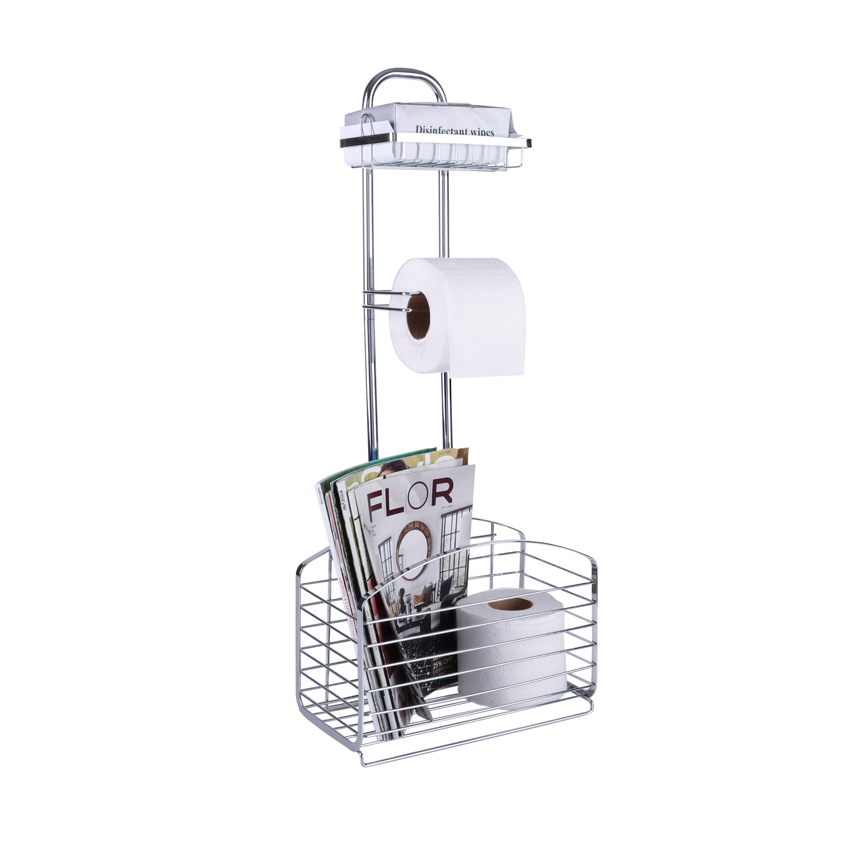 Bath Bliss Harbor Collection Chrome Bathroom Organizer