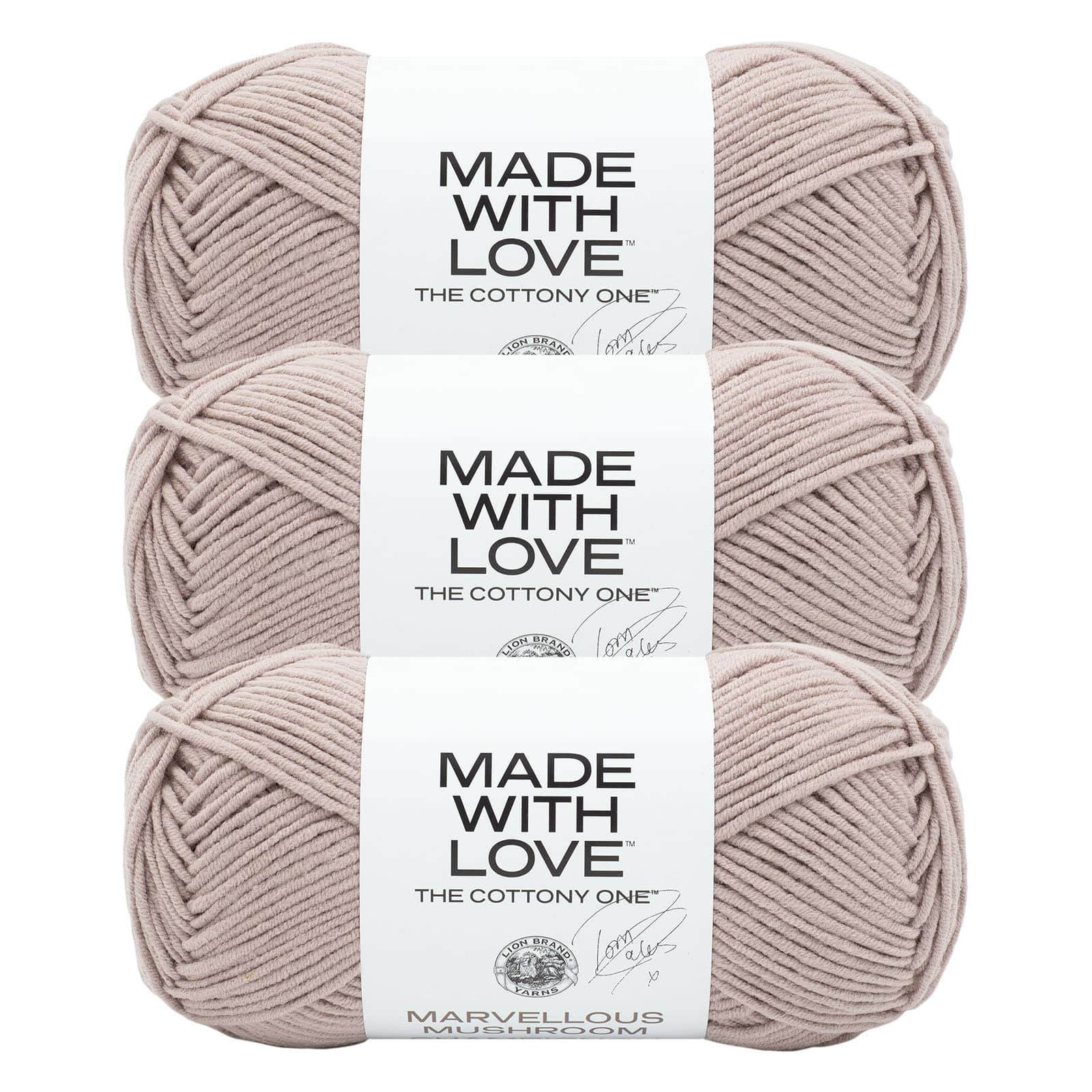 3 Pack Lion Brand&#xAE; Tom Daley Made with Love&#x2122; The Cottony One&#x2122; Yarn