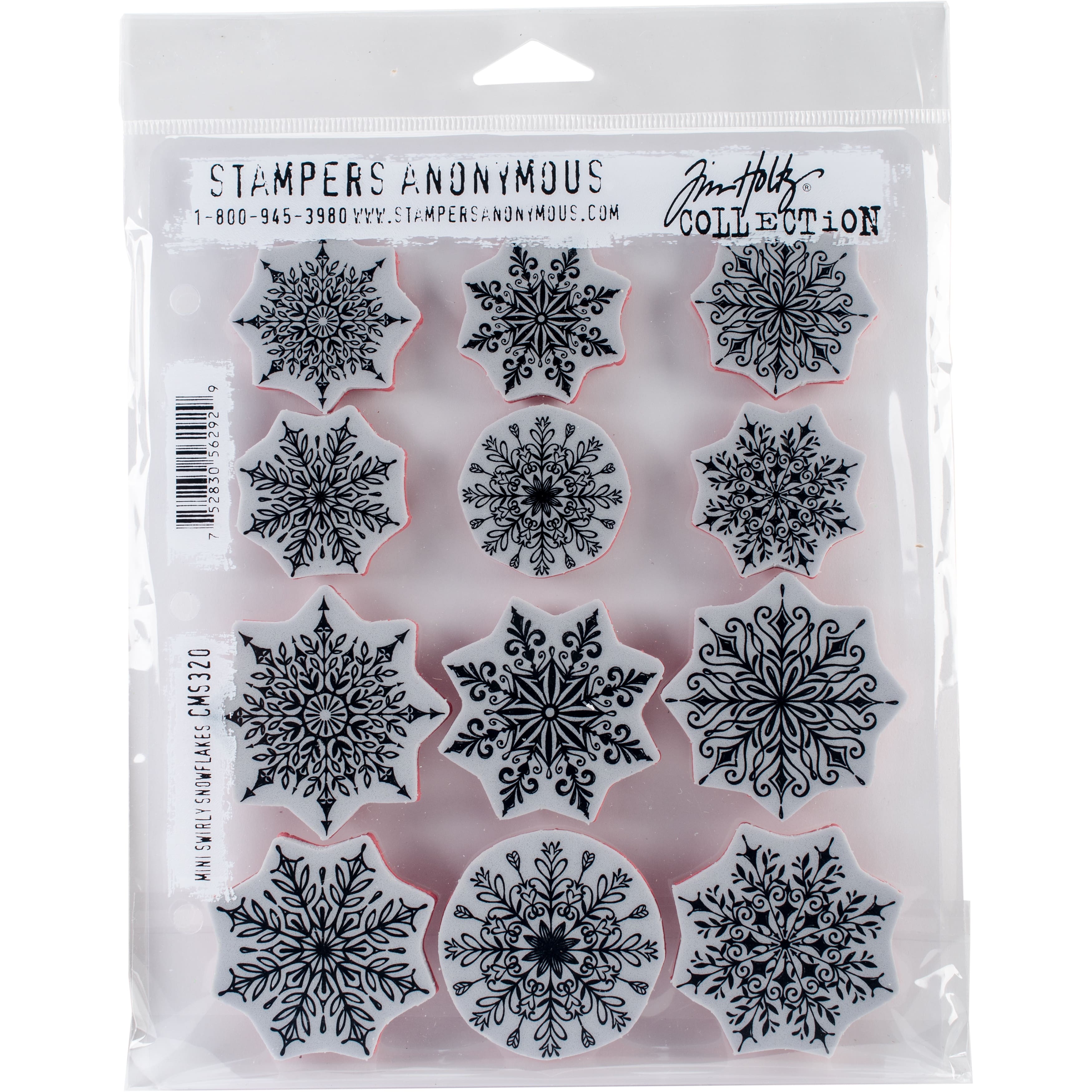 Stampers Anonymous Tim Holtz&#xAE; Mini Swirly Snowflakes Cling Stamps