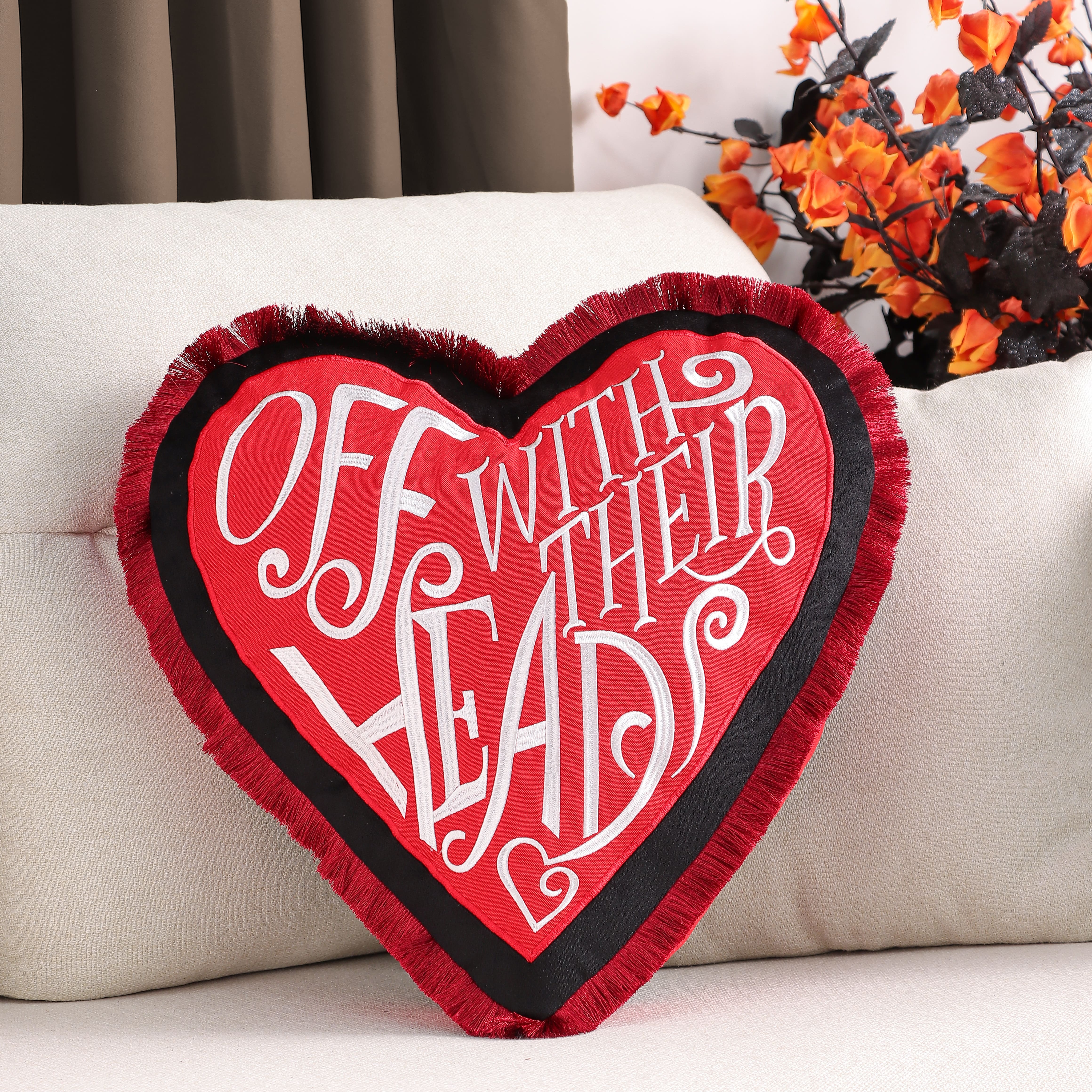 16&#x22; Off with Their Heads Heart Accent Pillow by Ashland&#xAE;