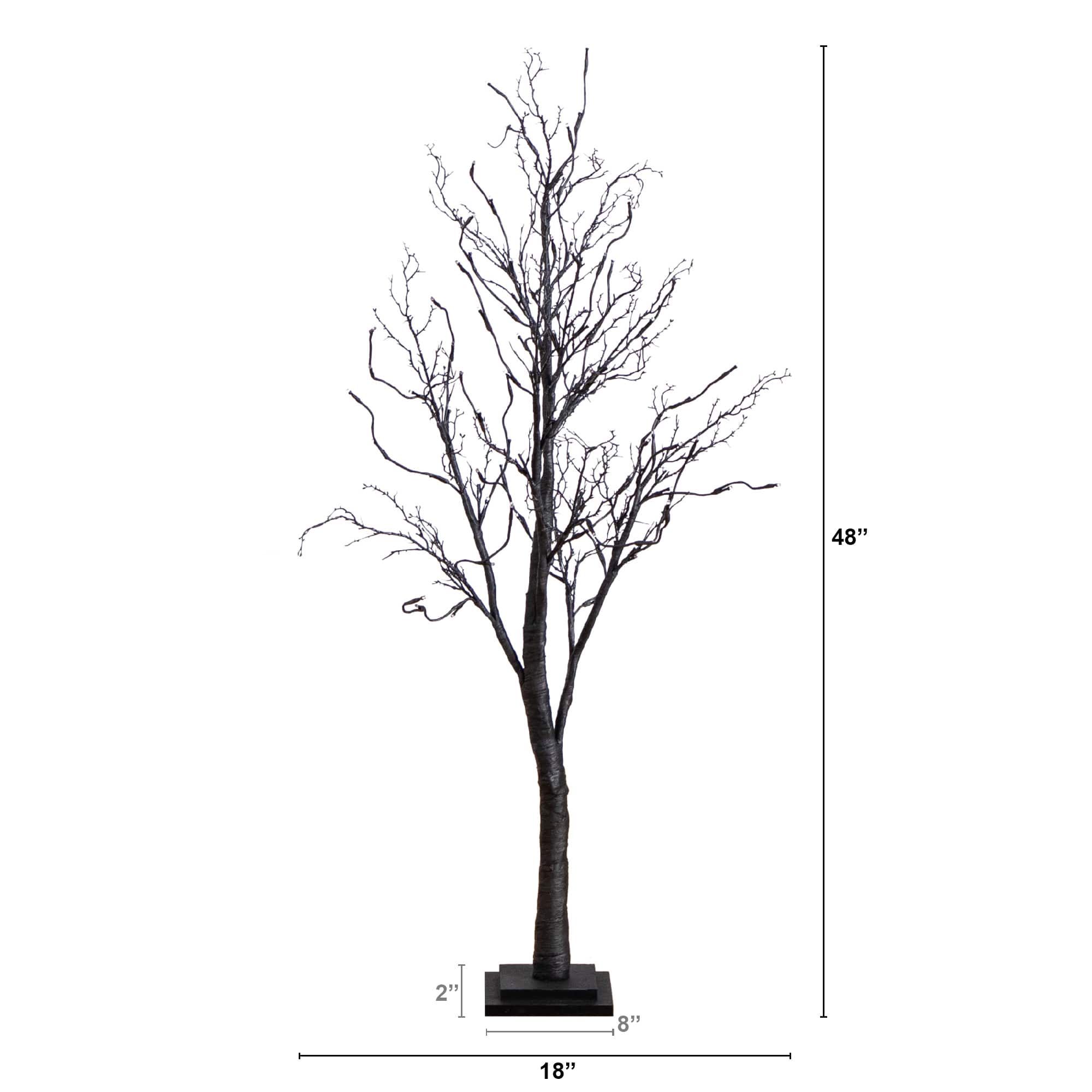 4ft. Orange &#x26; Purple LED Pre-Lit Halloween Deluxe Black Twig Artificial Fall Tree