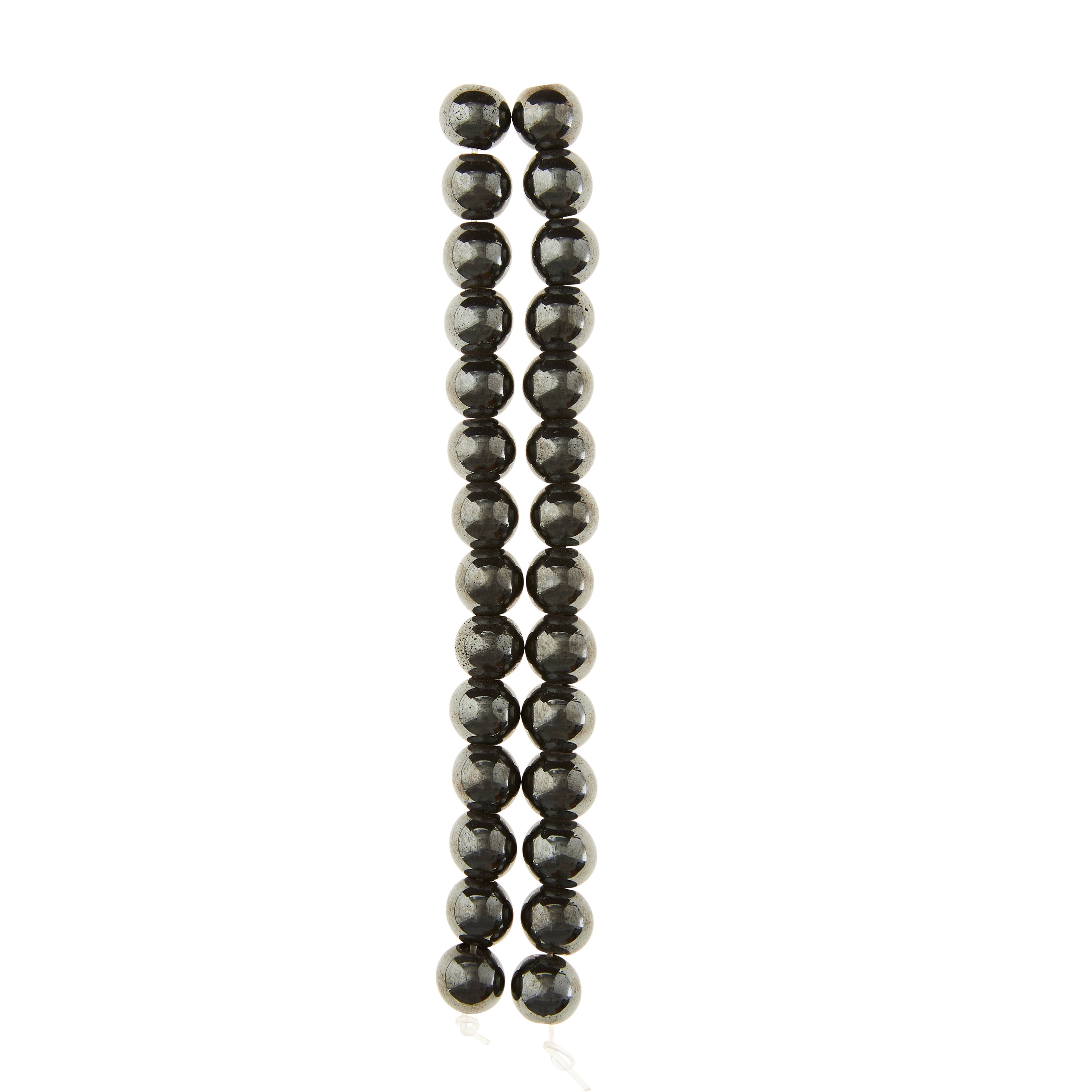 12 Pack: Hematite Round Beads, 8mm by Bead Landing™
