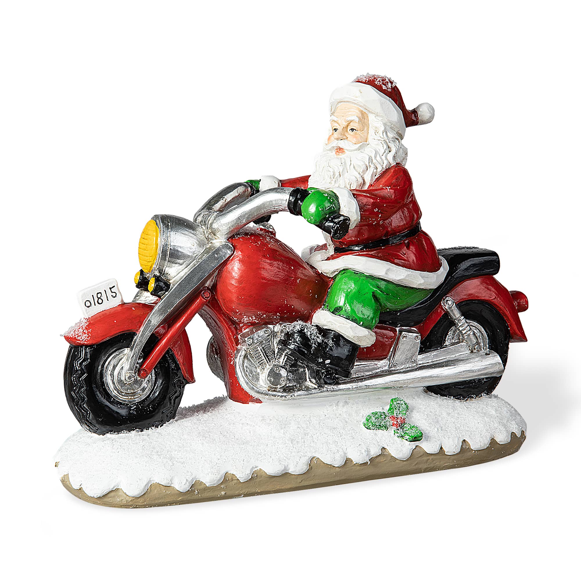 Glitzhome® 11.75" Santa with Motorcycle Table Décor