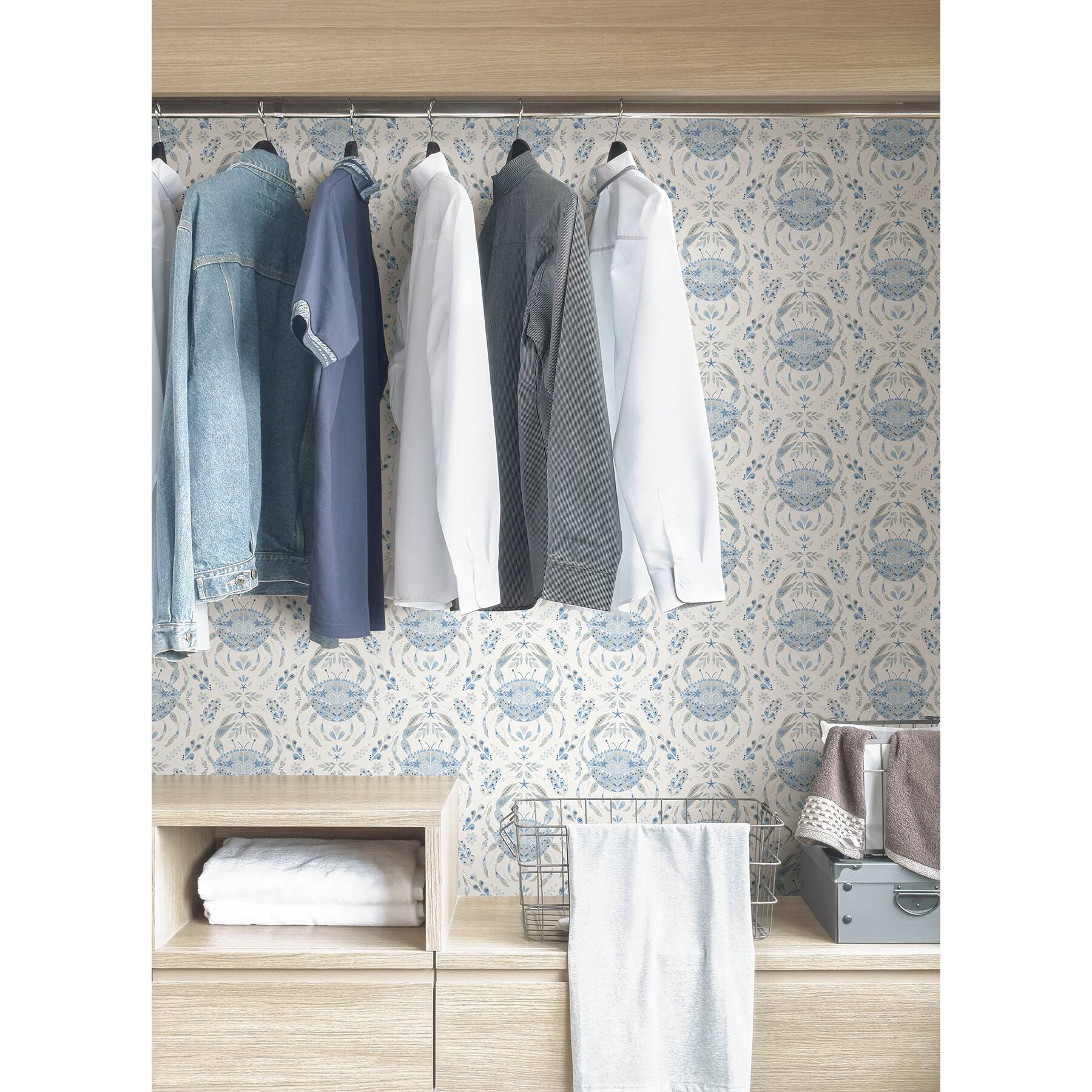 NuWallpaper Blue Shellby Peel & Stick Wallpaper