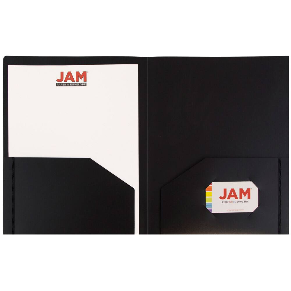 JAM Paper Heavy Duty Plastic 2-Pocket Folders, 6ct.