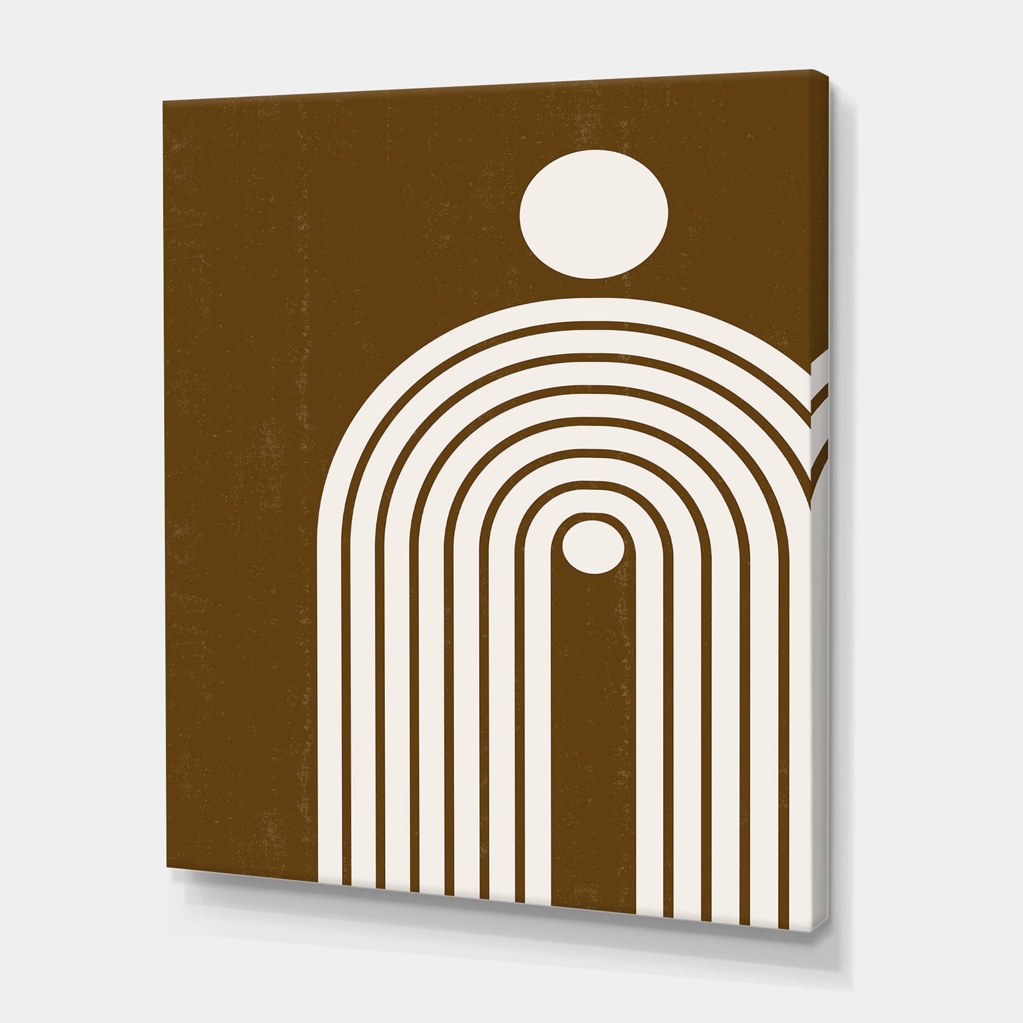 Designart - Terracotta Minimalist Boho Rainbow II - Modern Canvas Wall Art Print