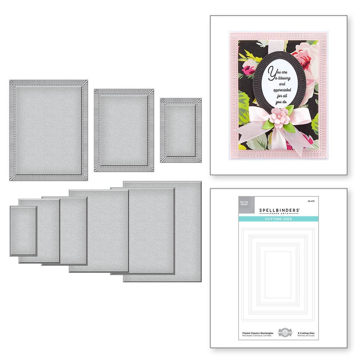 Spellbinders® Becca Feeken Fluted Classics Rectangles Etched Dies