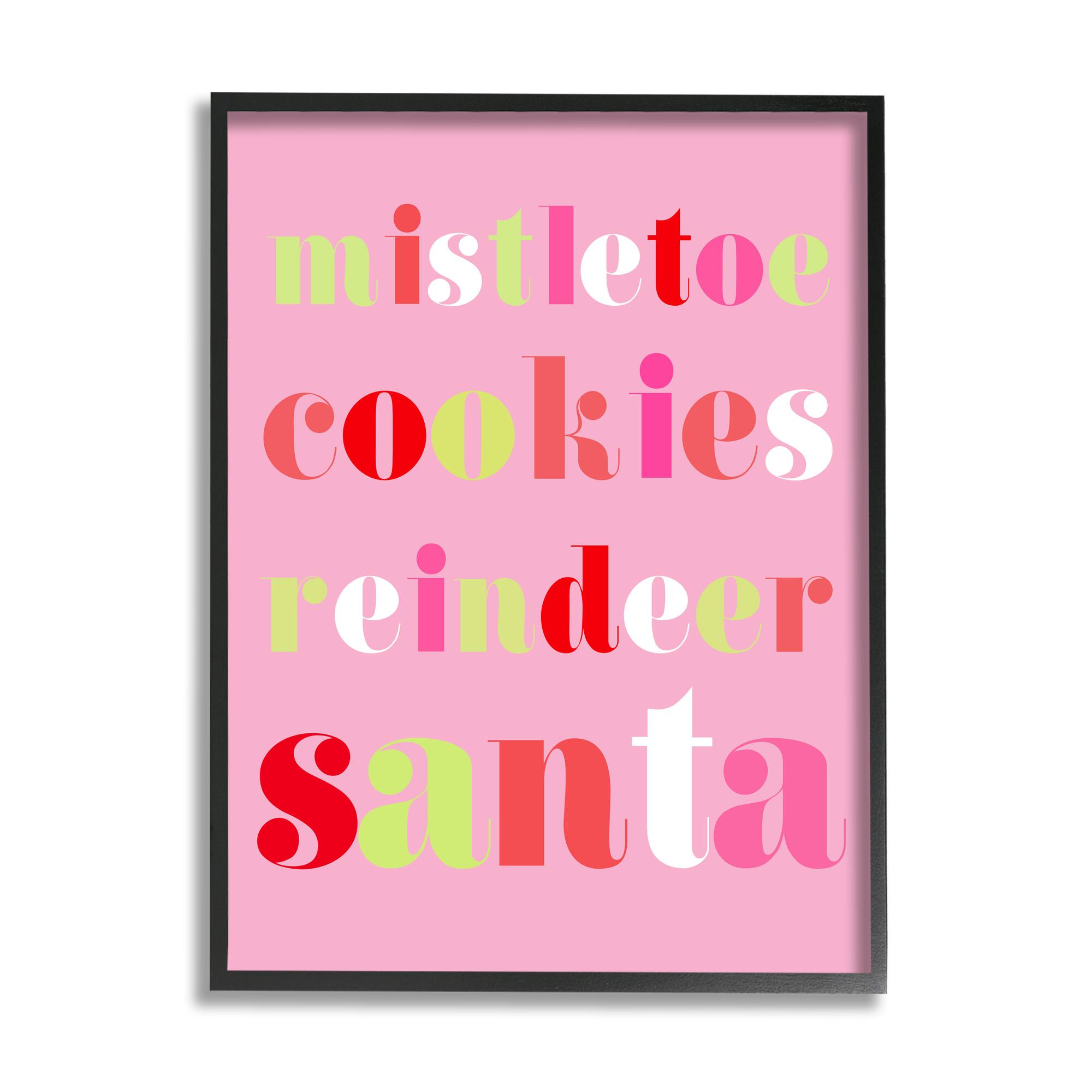 Stupell Industries Mistletoe Cookies Reindeer Santa Bold Framed Giclee Art
