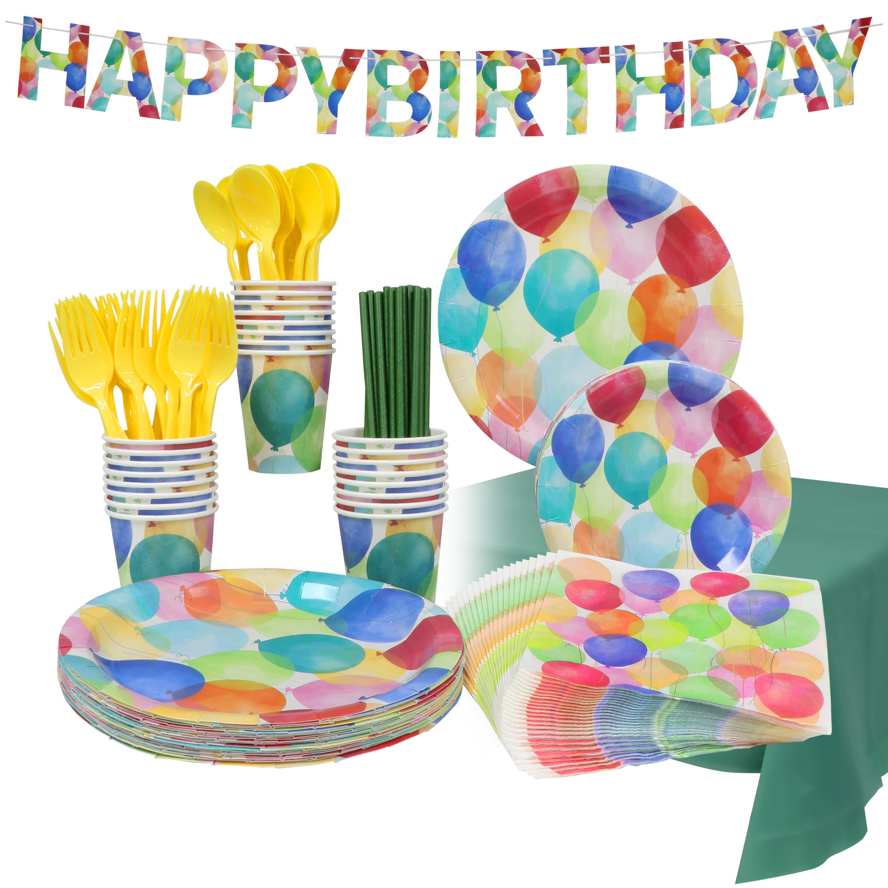94 Piece Girls Rainbow Birthday Party Decorations Set with Balloons,  Banner, Cake Toppers and Wall Cutouts