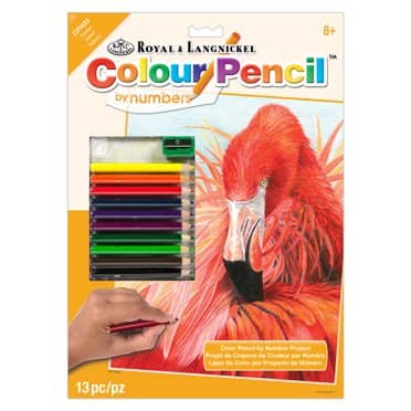 Royal &#x26; Langnickel&#xAE; Flamingo Colour Pencil&#x2122; by Number Kit