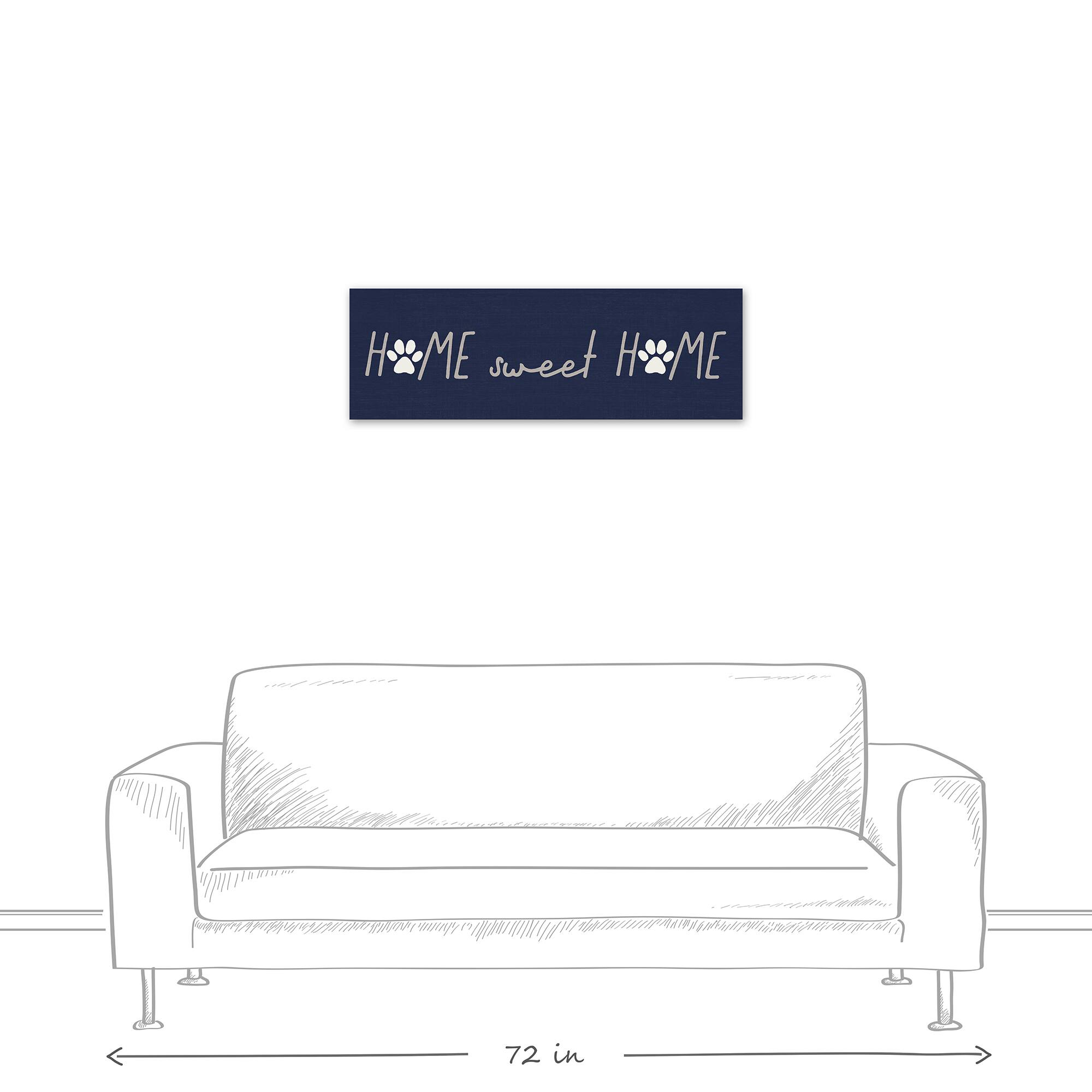 Home Sweet Home Pawprint Canvas Wall Art