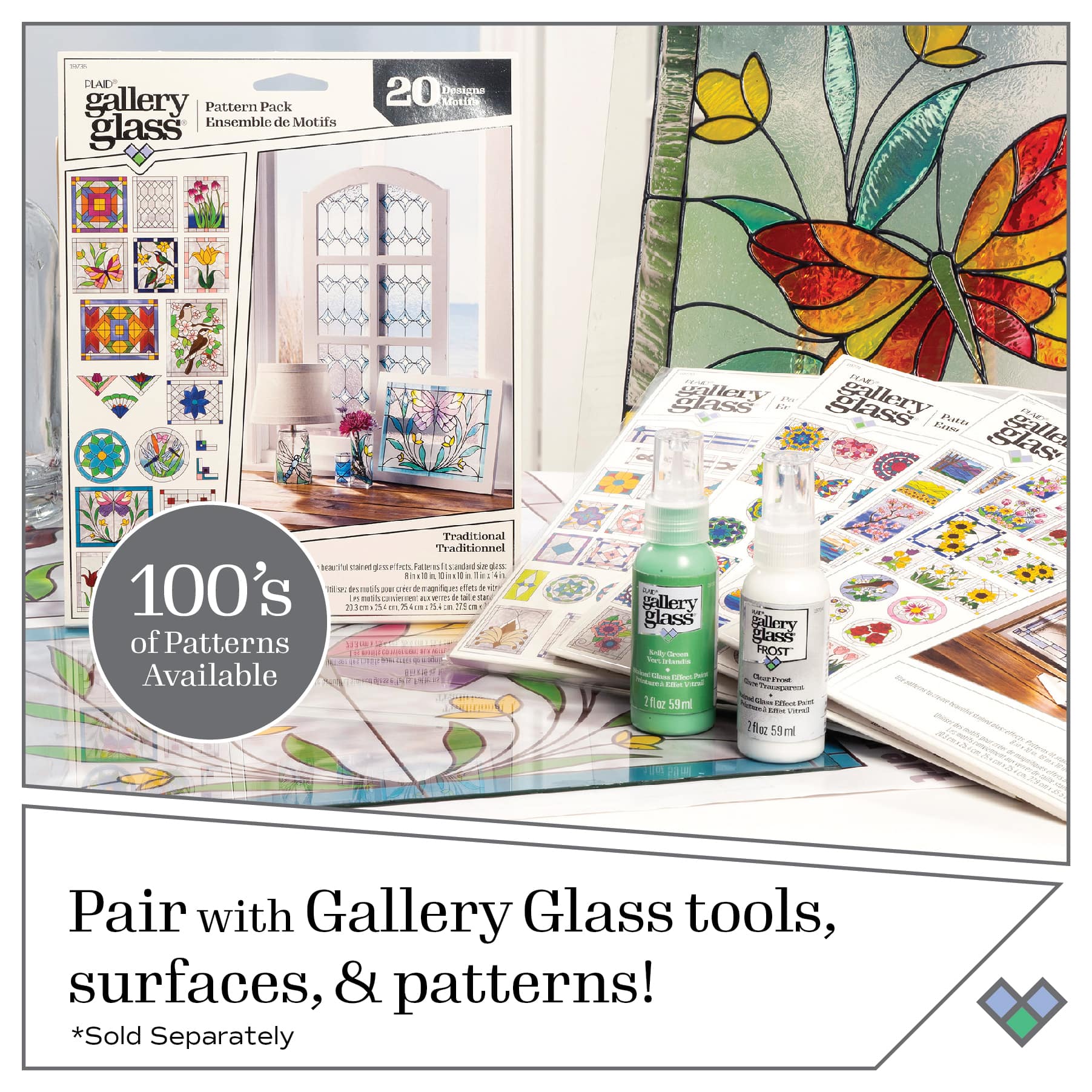 6 Pack: Plaid&#xAE; Gallery Glass&#xAE; Stained Glass Effect Paint, 2oz.