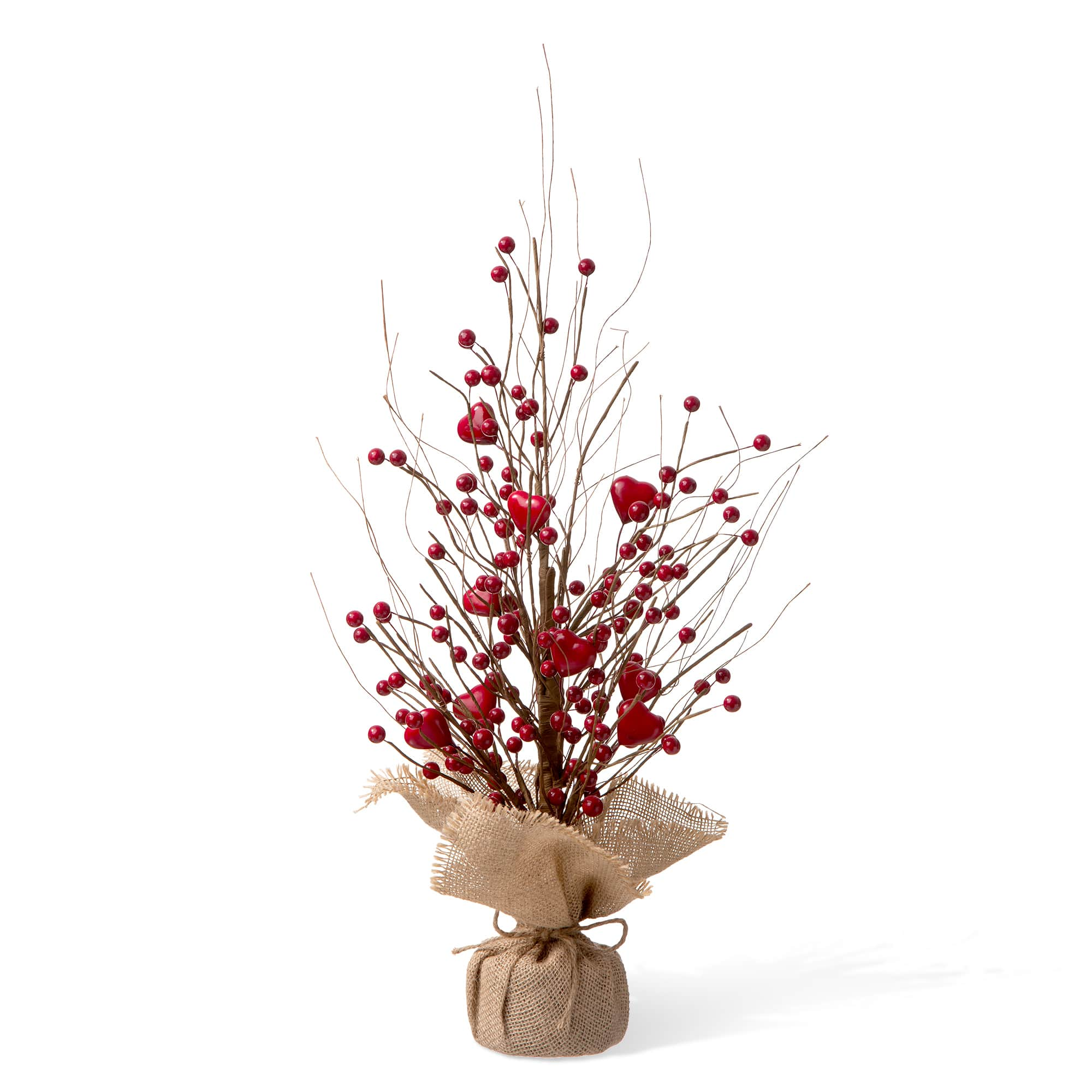 Glitzhome&#xAE; 18&#x22; Valentine&#x27;s Berry Heart Table Tree