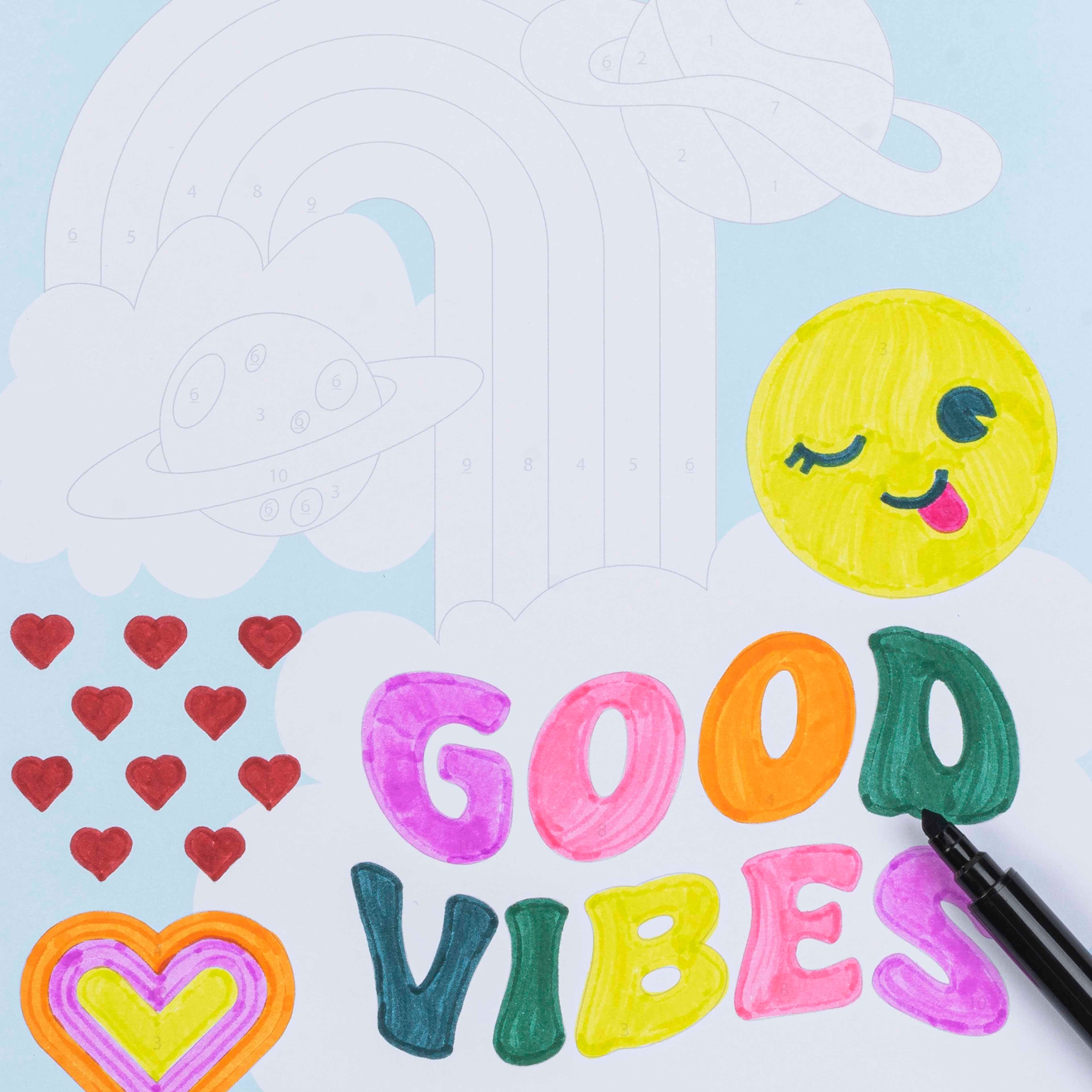 VIVID by Brea Reese&#xAE; Good Vibes Marker Color-by-Number Kit