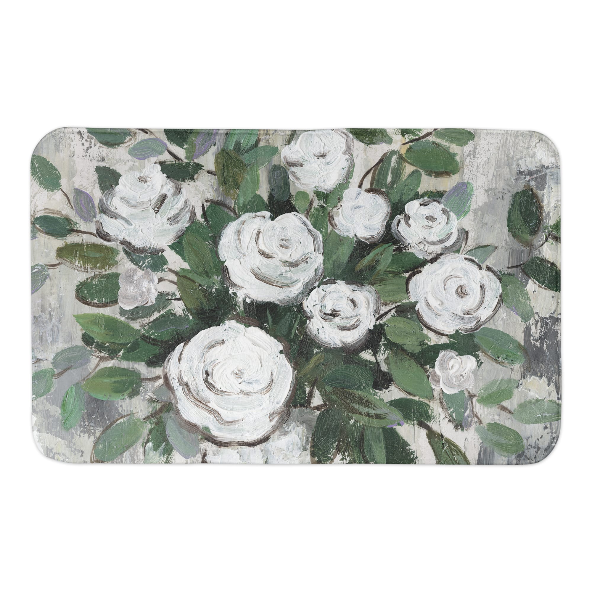 White Roses 34" x 21" Bath Mat