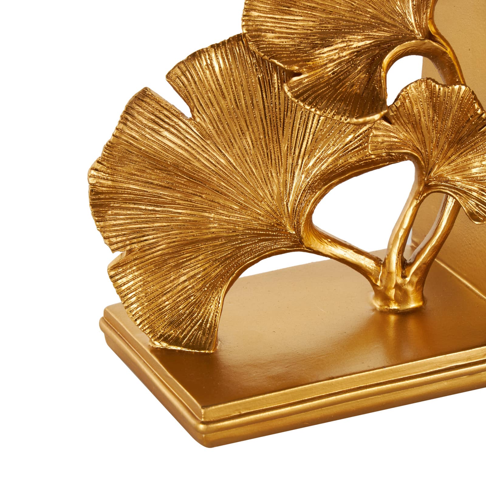 7.5" Gold Polystone Tree Ginkgo Decorative Bookends, 2ct.