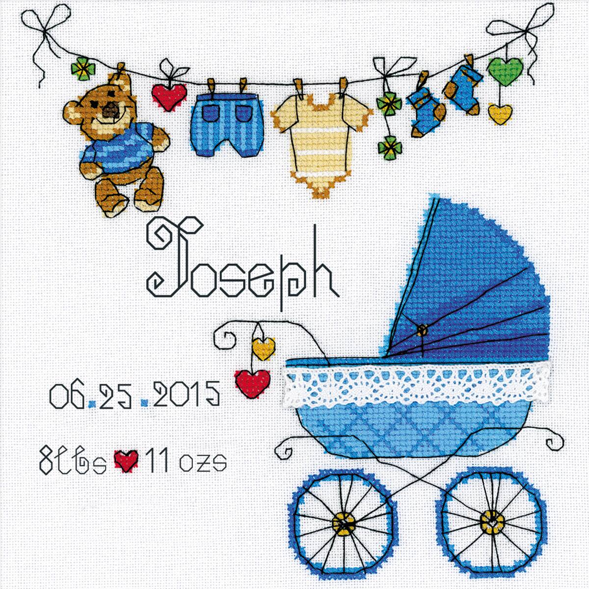 RIOLIS It's A Boy! Announcement Counted Cross Stitch Kit
