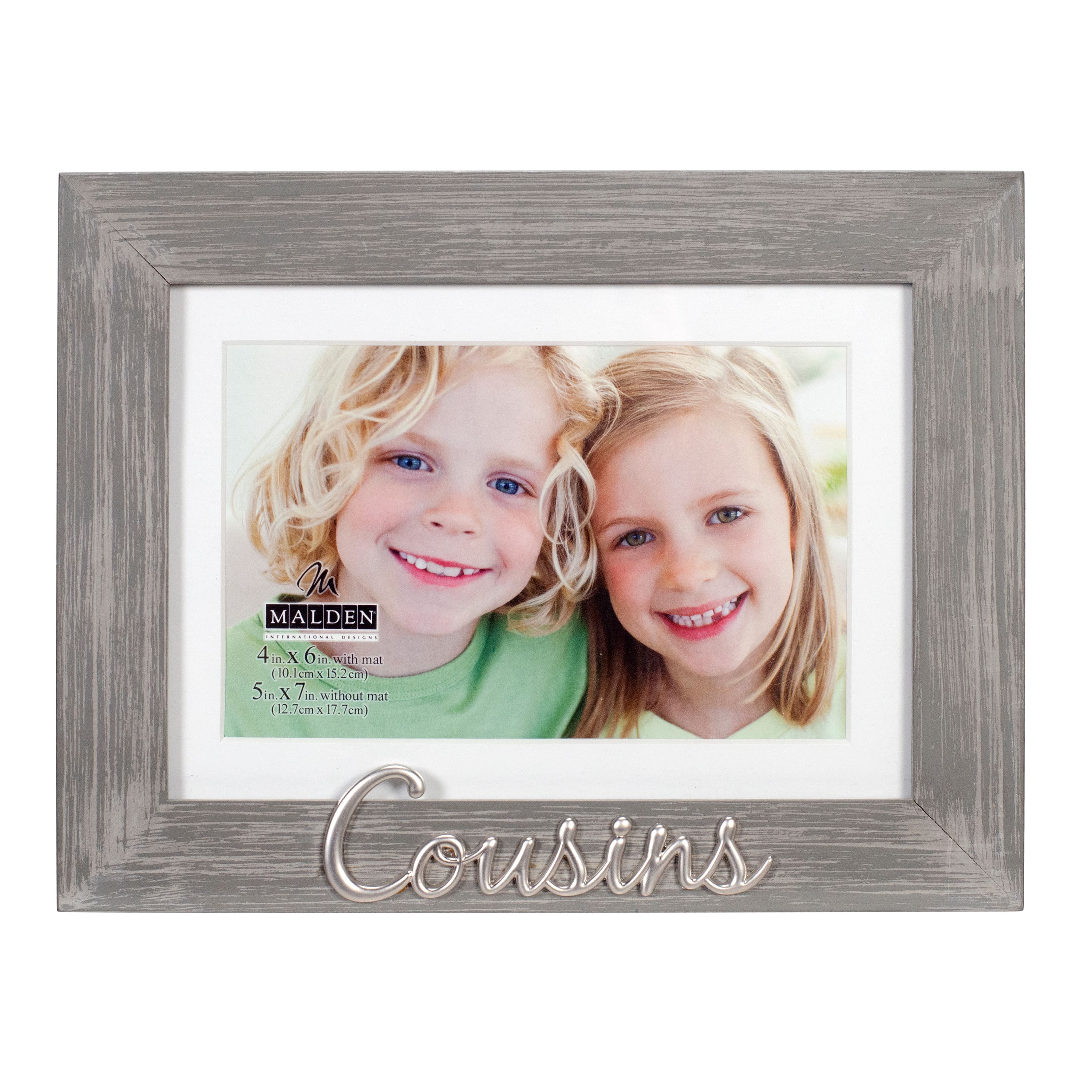 Malden International Designs Cousins 4" x 6" Distressed Expression Frame with Mat