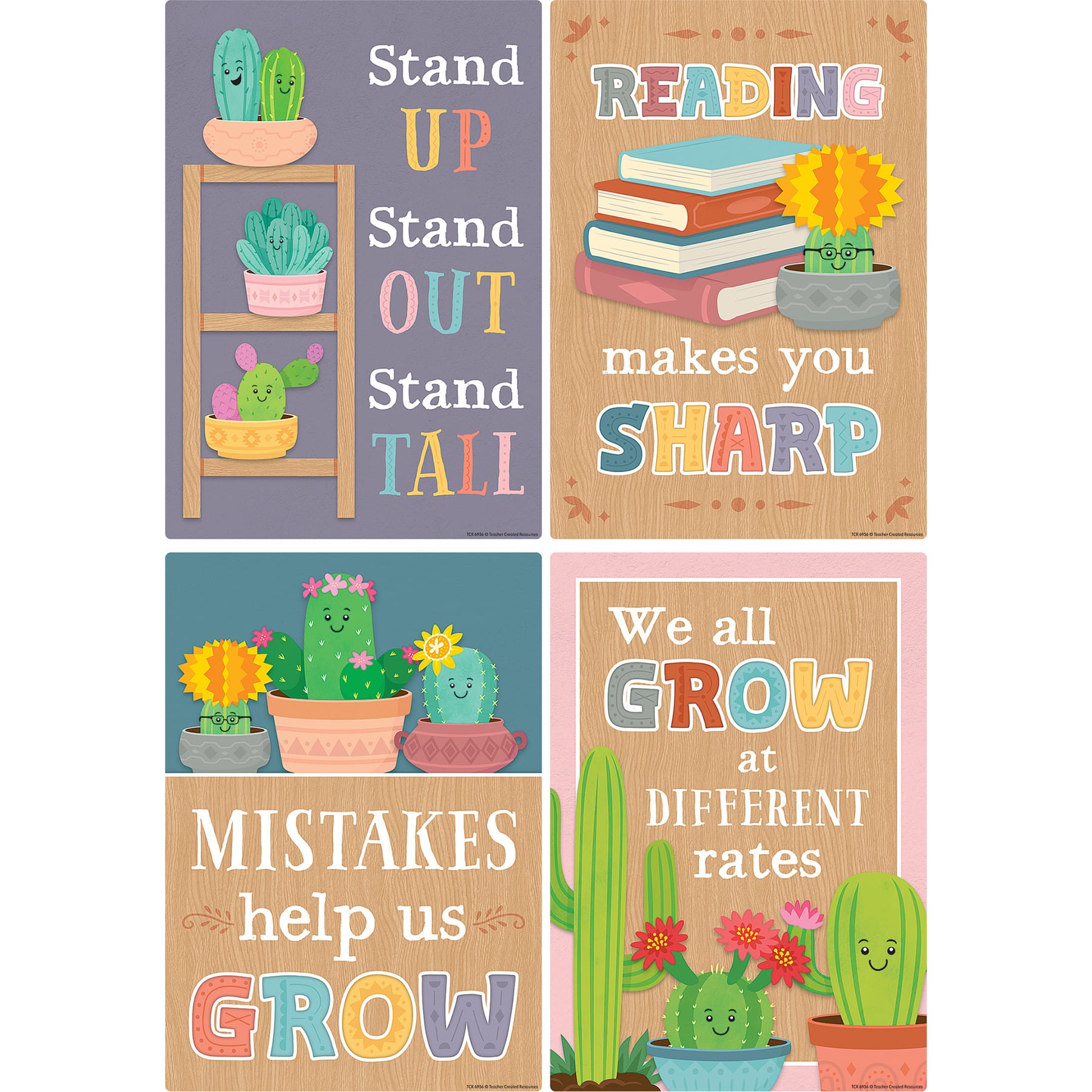 Teacher Created Resources® Happy Cactus Crew Small Positive Saying Posters Set