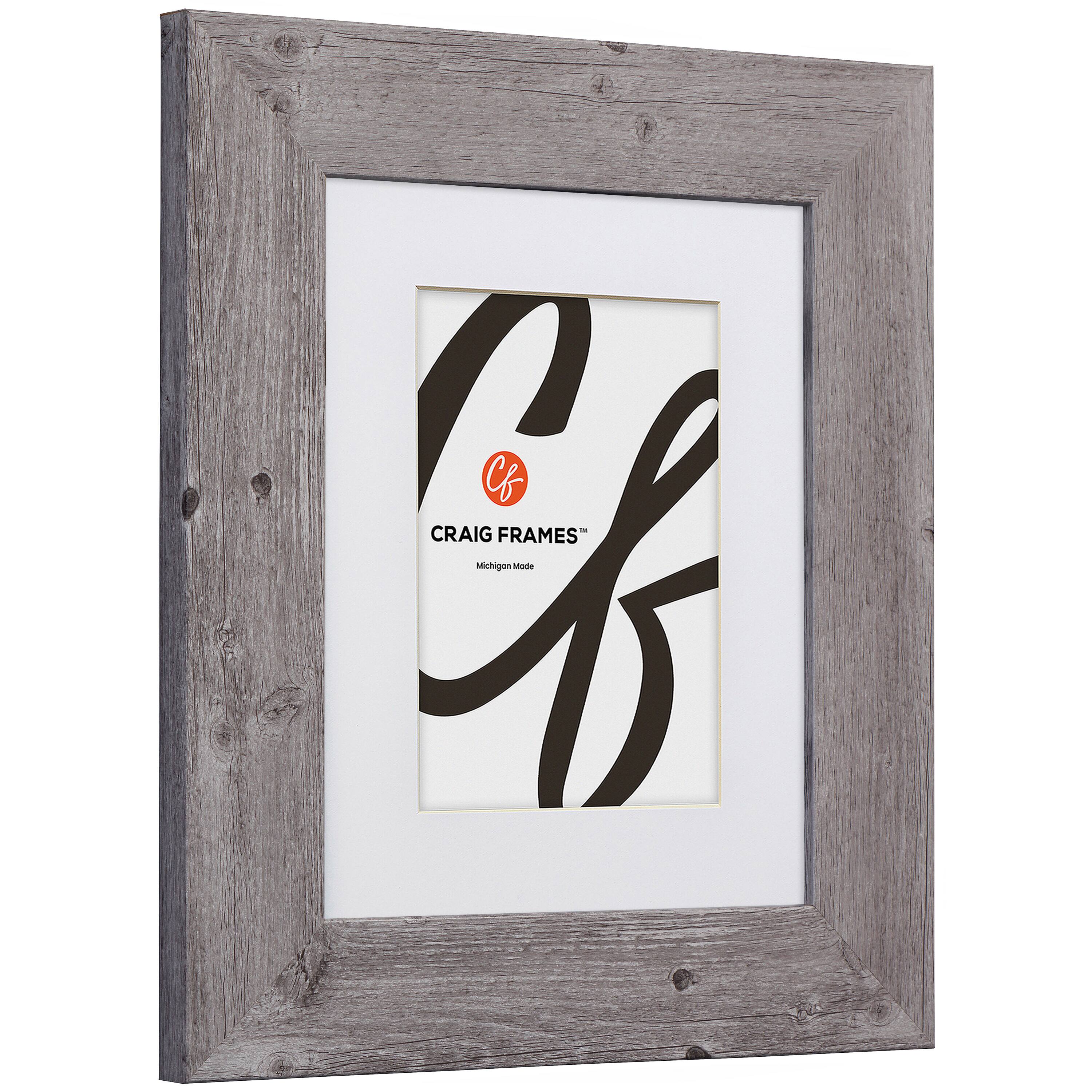 4 Pack Craig Frames American Barn Light Gray Picture Frame with Mat