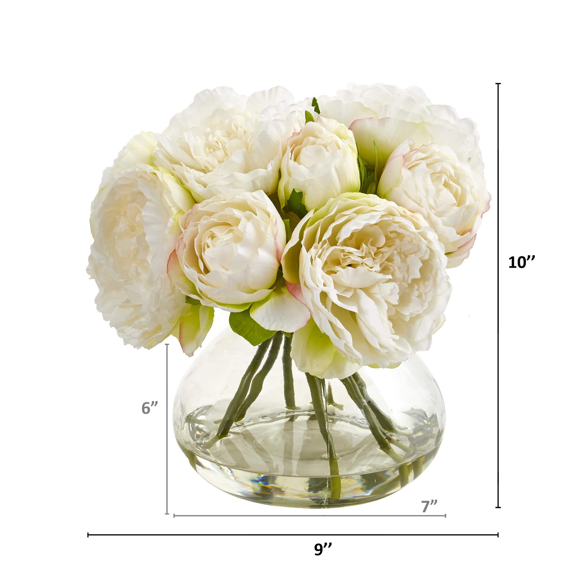 10&#x22; Peony Arrangement in Vase