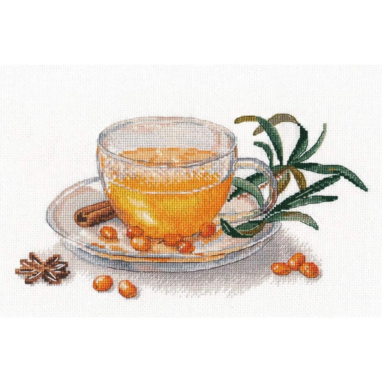 Oven Seabuckthorn Tea Cross Stitch Kit