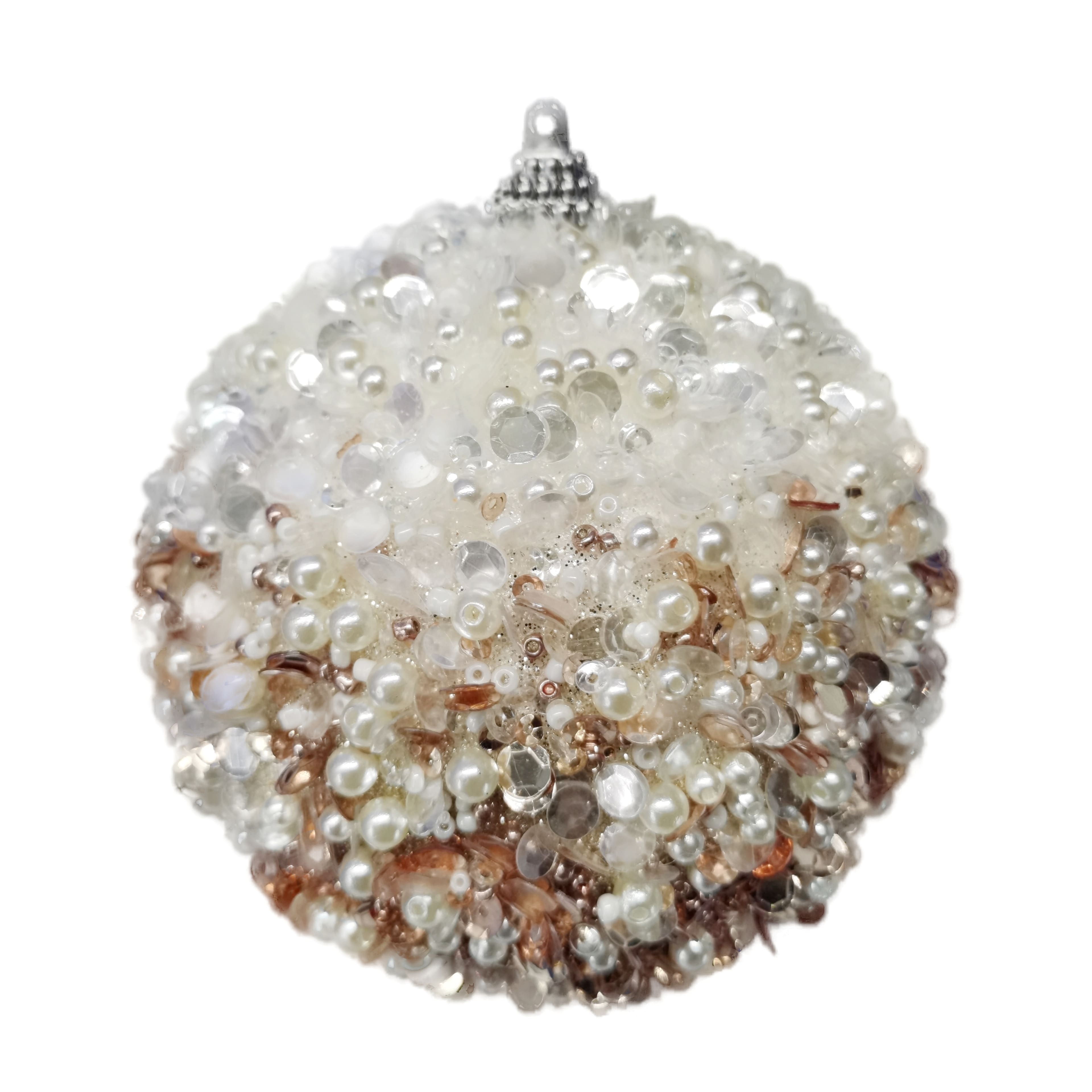 Faux Pearl-Studded Gala Plastic Ball Ornament by Ashland&#xAE;