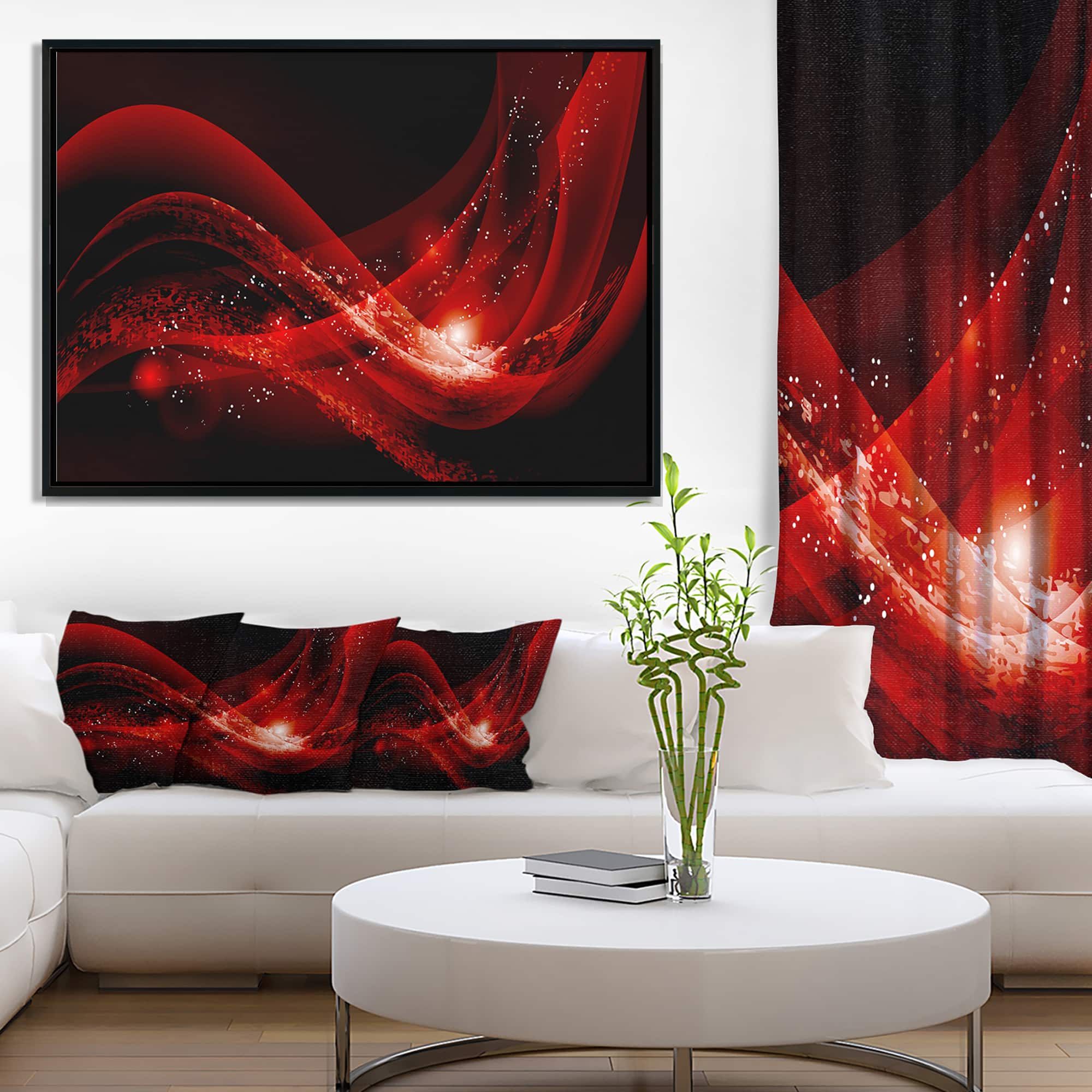 Designart - Dark Red Vector Illustration - Abstract Framed Canvas art print