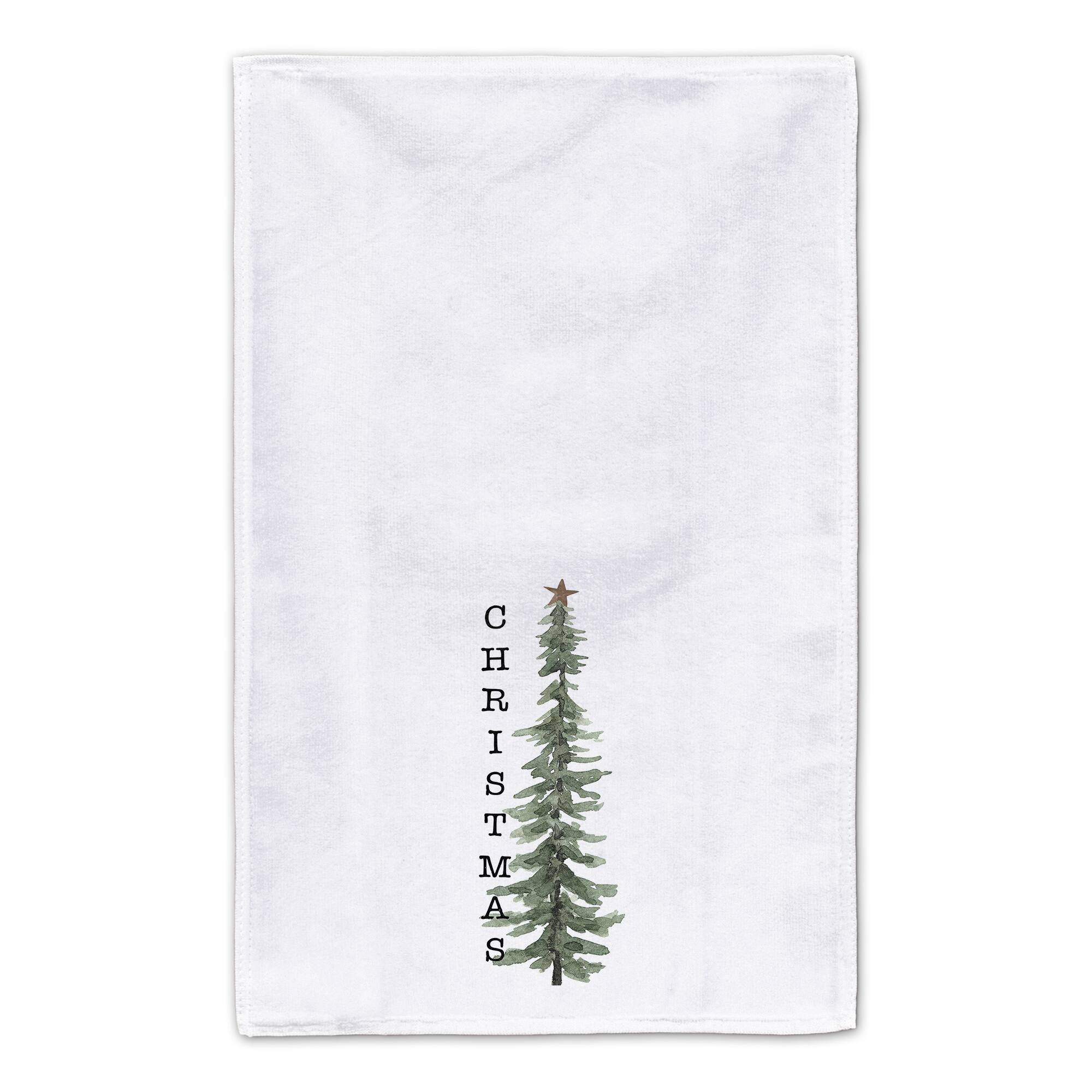 Watercolor Christmas Tree Tea Towel Set